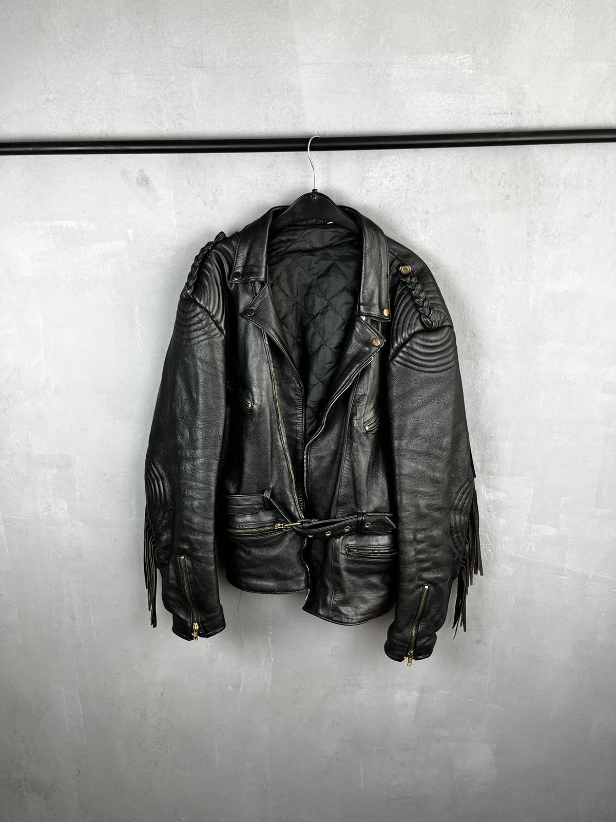 Genuine Leather × Leather × Vintage Leather Jacket vintage 90s Kurt Cobain style Size US L / EU 52-54 / 3 - 4 Thumbnail
