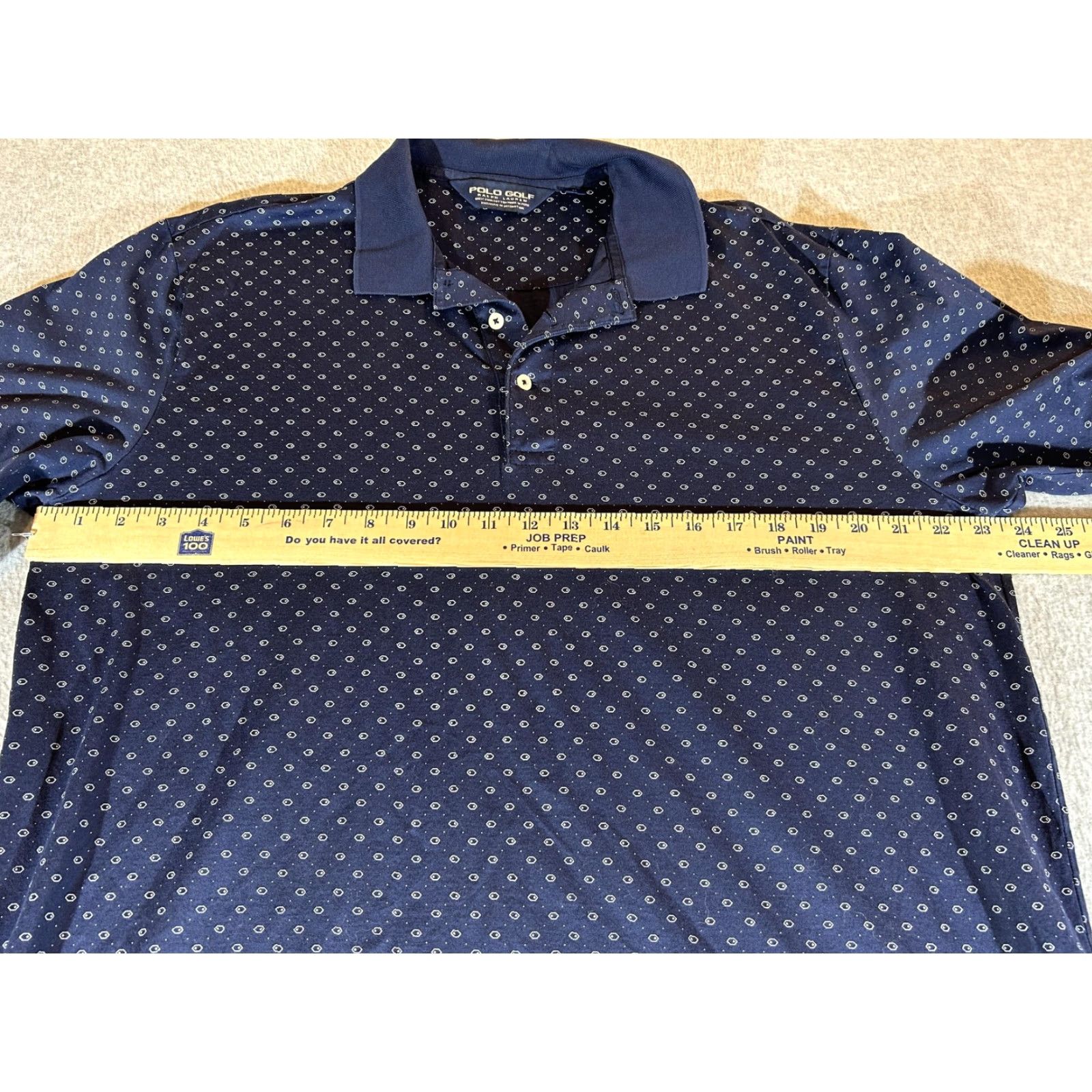 Polo Ralph Lauren Ralph Lauren Polo Golf Mens Large Polo Shirt Blue AOP Geometric Print 100% Pima Cotton Collared Short Sleeve Size US L / EU 52-54 / 3 - 2 Thumbnail