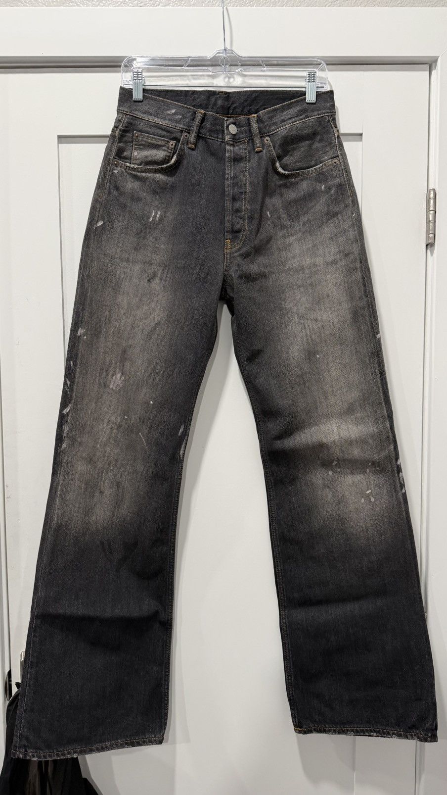 Acne Studios BLACK 2021- REGULAR LOOSE DISTRESSED PAINT SPLATTER JEANS Size US 29 - 1 Thumbnail