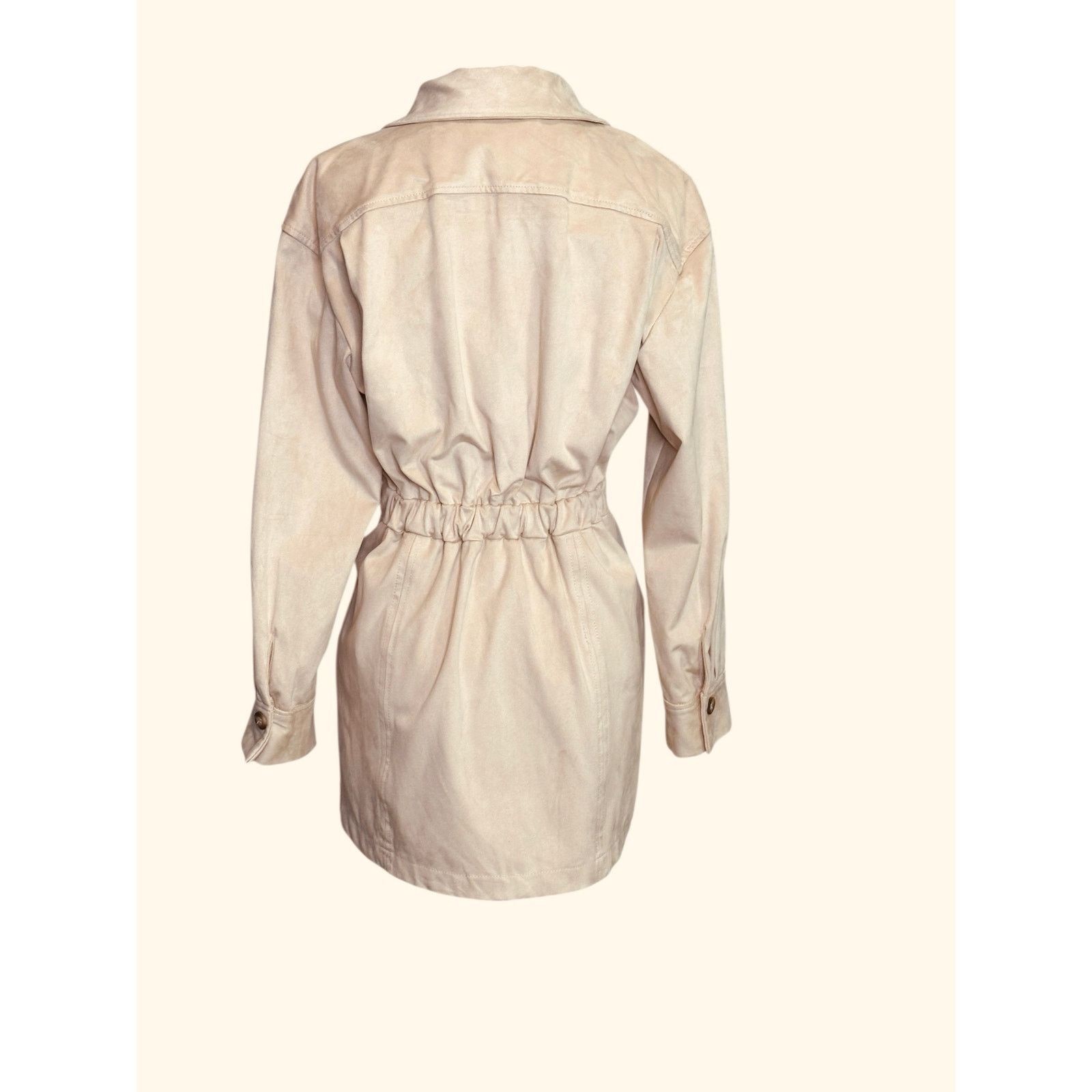 Zara Zara cream suede long sleeves shirt mini dress size Small Size S / US 4 / IT 40 - 14 Thumbnail