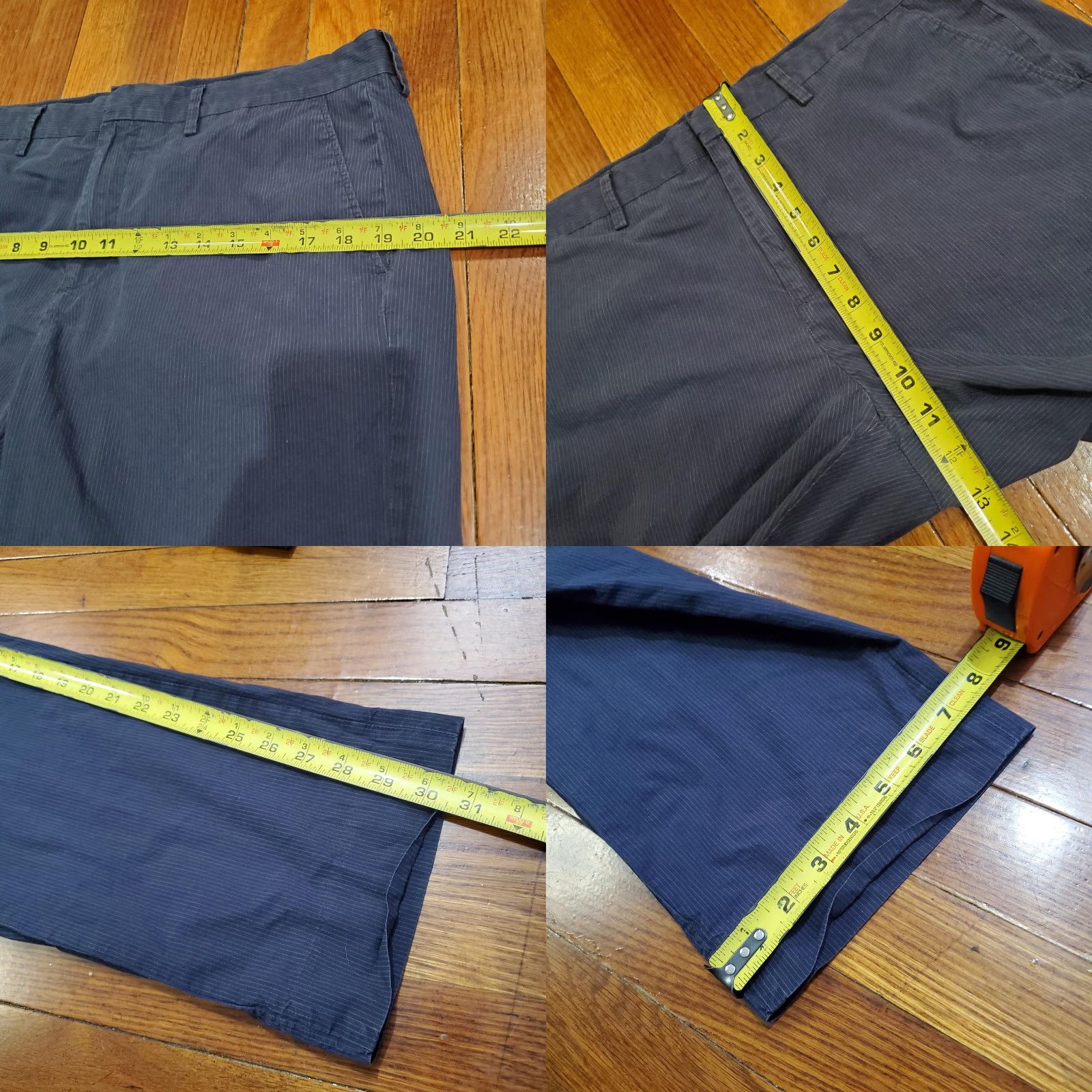 J.Crew J.Crew Slim Bedford Chino Pants Mens 34x32 Blue Stripe Lightweight Casual Business Regular Slim Straight Pocket Front Zip Fly Button Closure Size US 34 / EU 50 - 9 Thumbnail