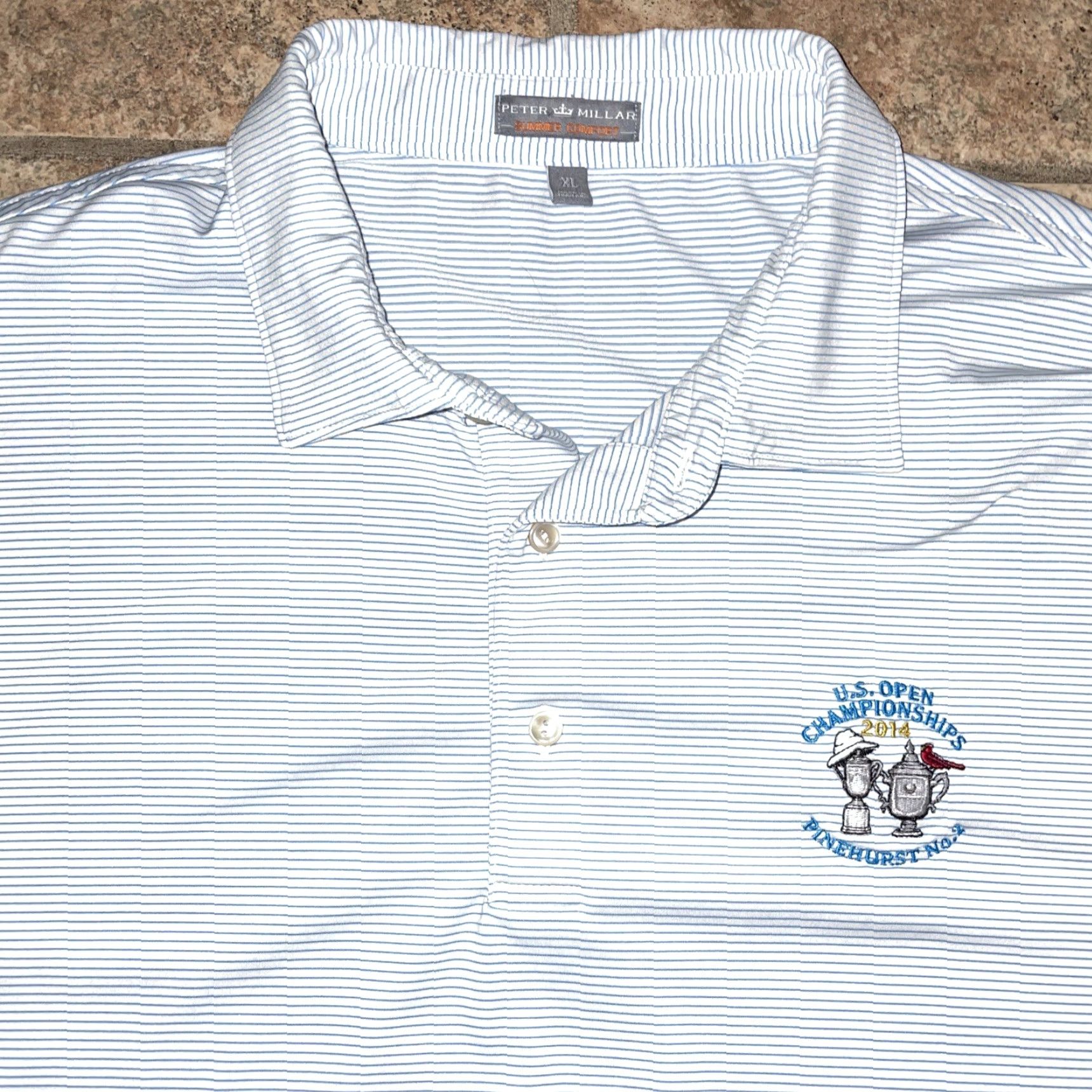 Peter Millar Peter Millar Polo Shirt Striped Blue XL Mens Size XL Size US XL / EU 56 / 4 - 2 Thumbnail