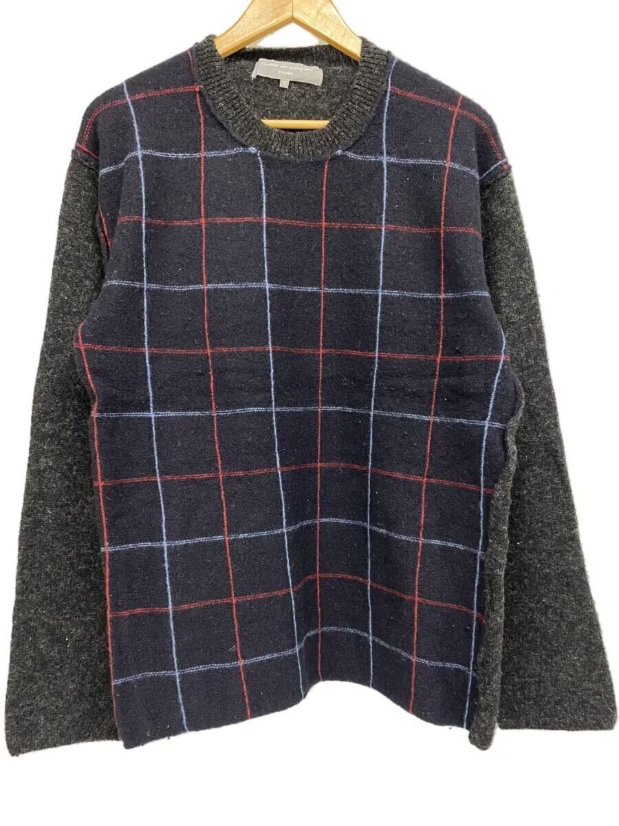 Comme des Garcons × Comme des Garcons Homme Plaid Wool Knit Sweater Size US M / EU 48-50 / 2 - 1 Thumbnail