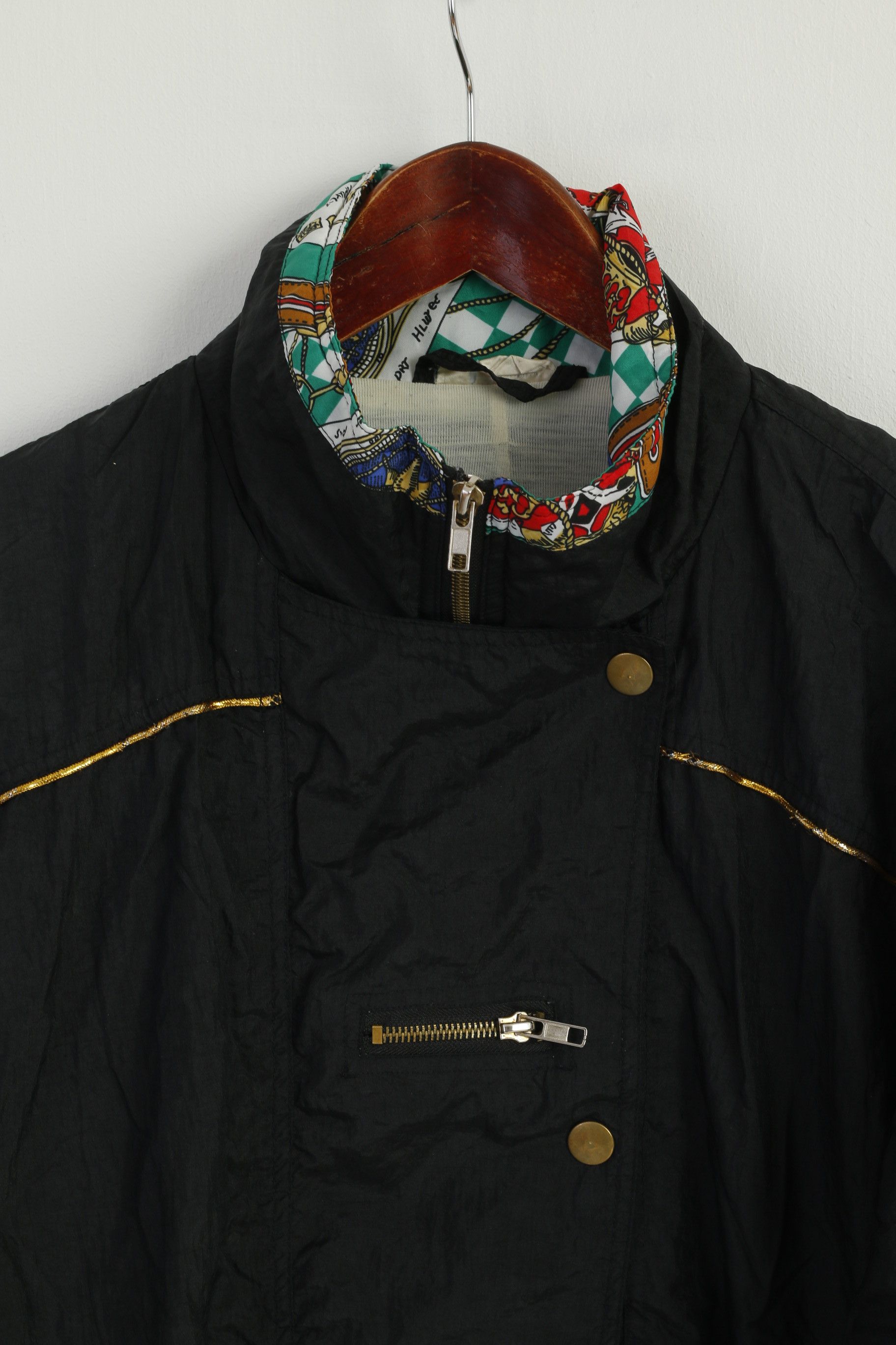 Vintage Vintage Women 42/44 M Jacket Black Shiny 8522 Size M / US 6-8 / IT 42-44 - 2 Thumbnail