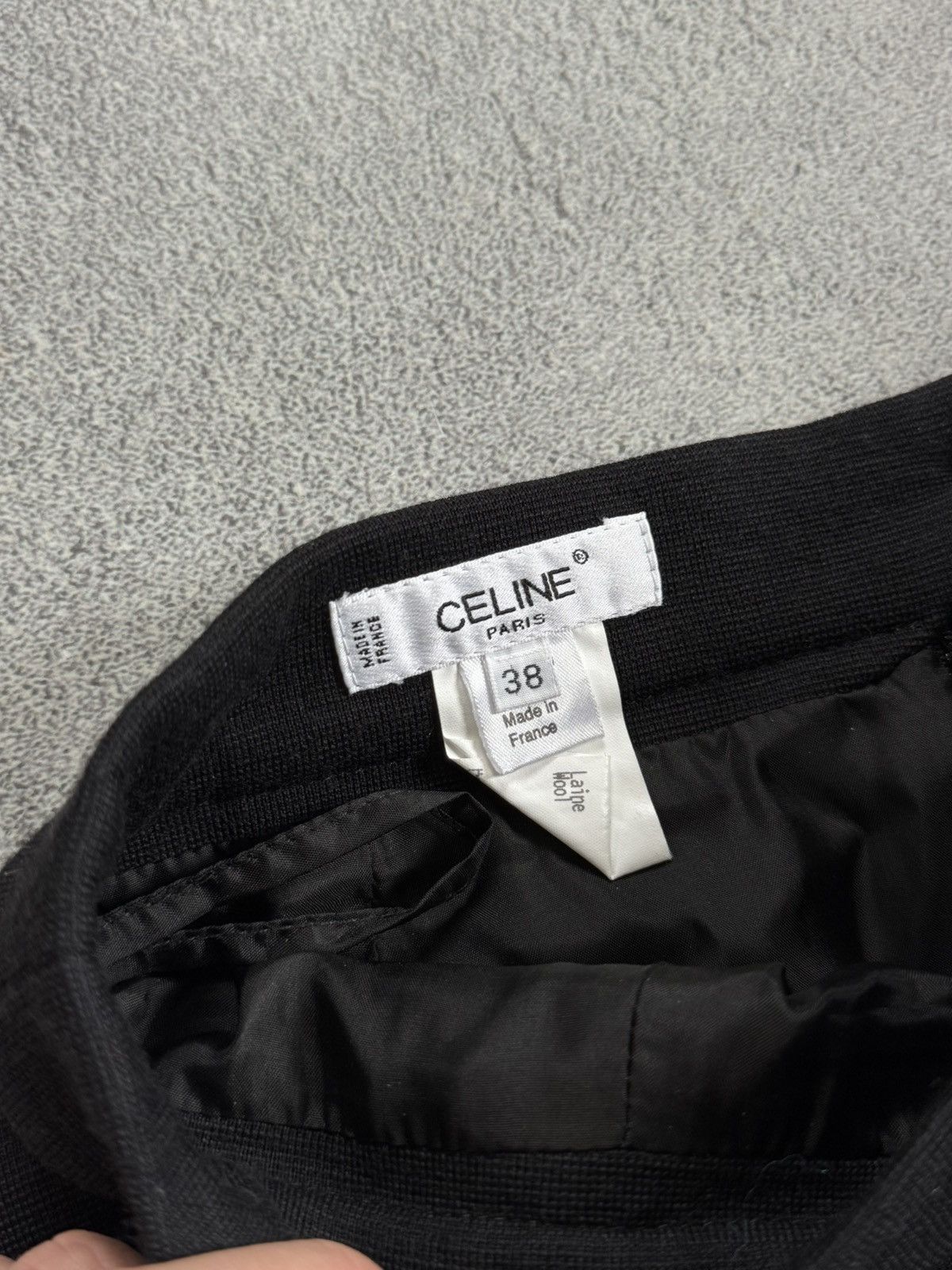 Celine Vintage Celine Paris Black Wool Long Skirt Back Zip Size 38 Size 26" / US 2 / IT 38 - 7 Thumbnail