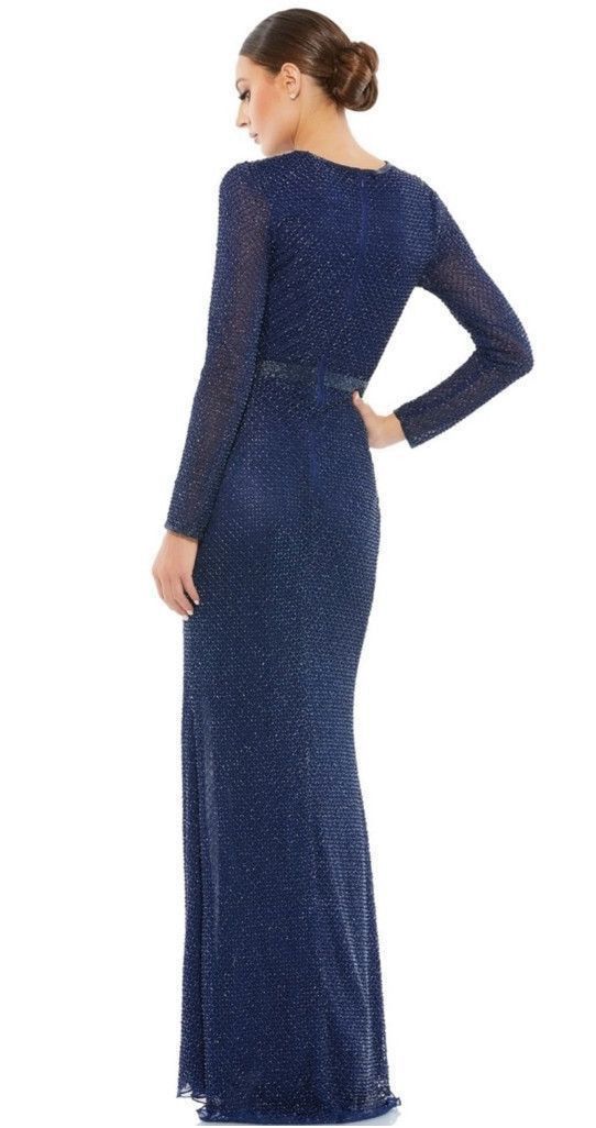 Mac Duggal Women's Mac Duggal Blue Long Sleeve Gown Size 12 Size XL / US 12-14 / IT 48-50 - 3 Thumbnail