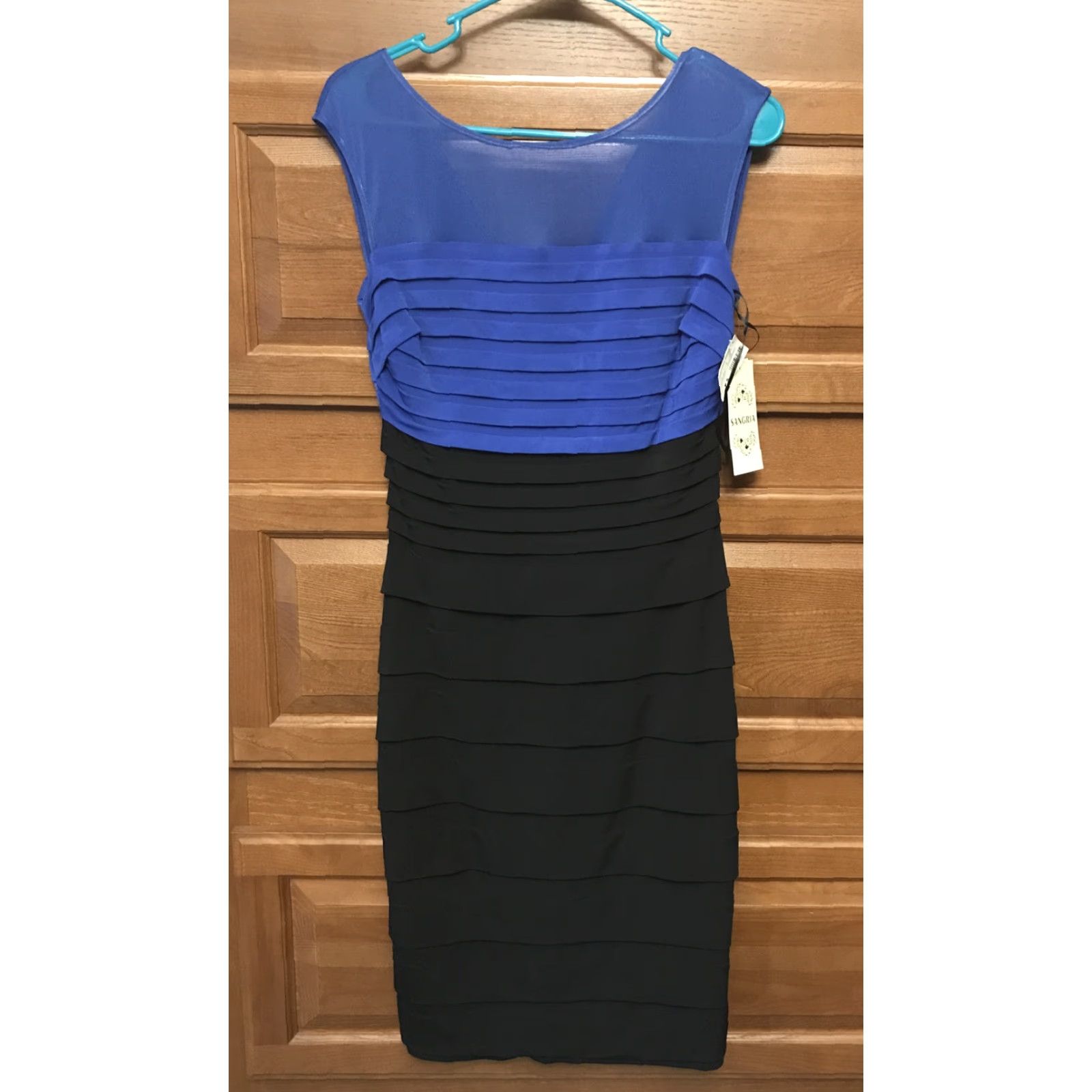 Vintage Sangria Tank Dress Sleeveless Knee Length Black Ruffle Zip High Neck Party Cocktail Womens 6 NWT Size M / US 6-8 / IT 42-44 - 2 Thumbnail