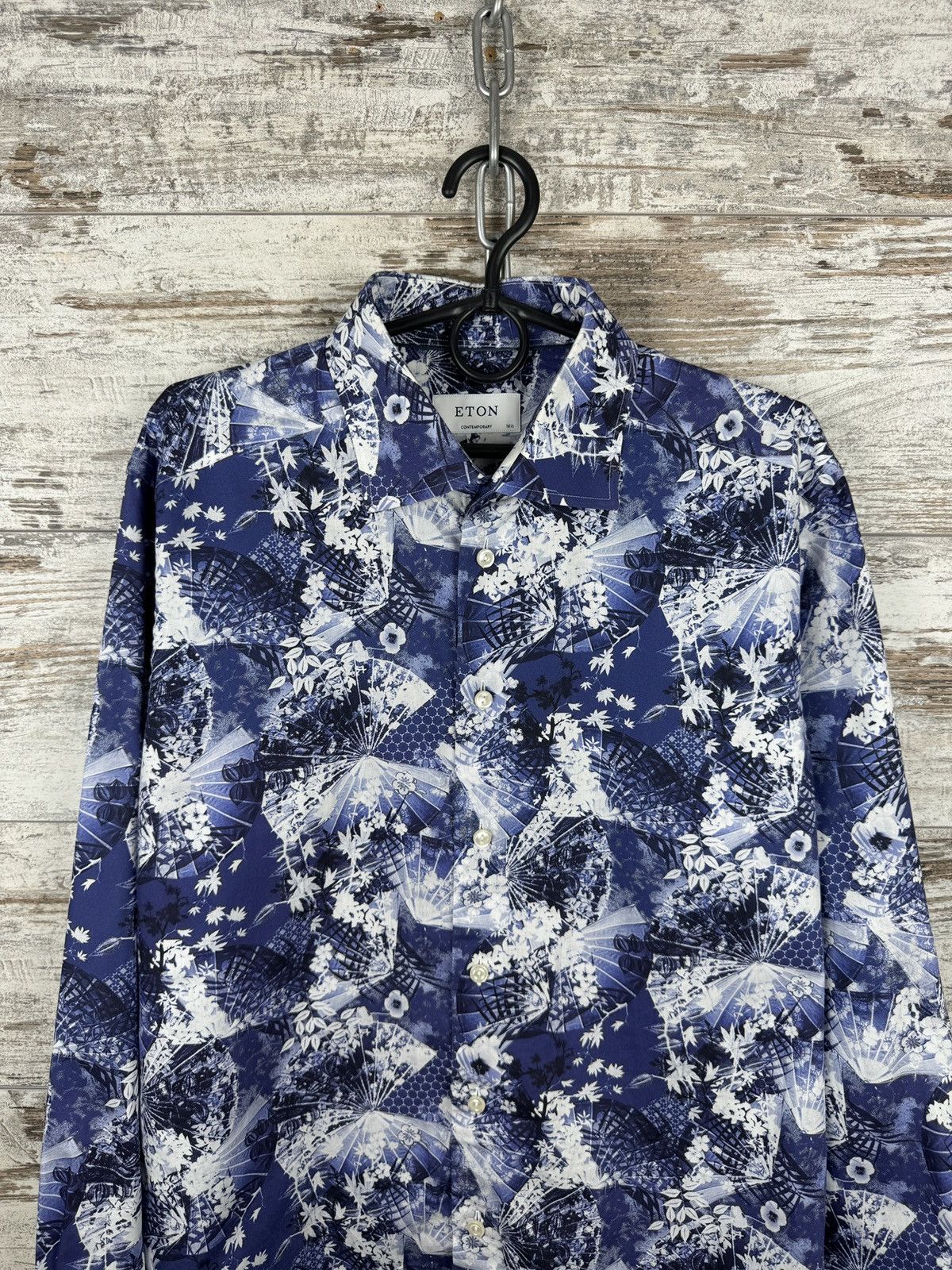 Eton Eton Men’s Long Sleeve Button Up Shirt Size 42 / 16.5 floral Size US L / EU 52-54 / 3 - 3 Thumbnail