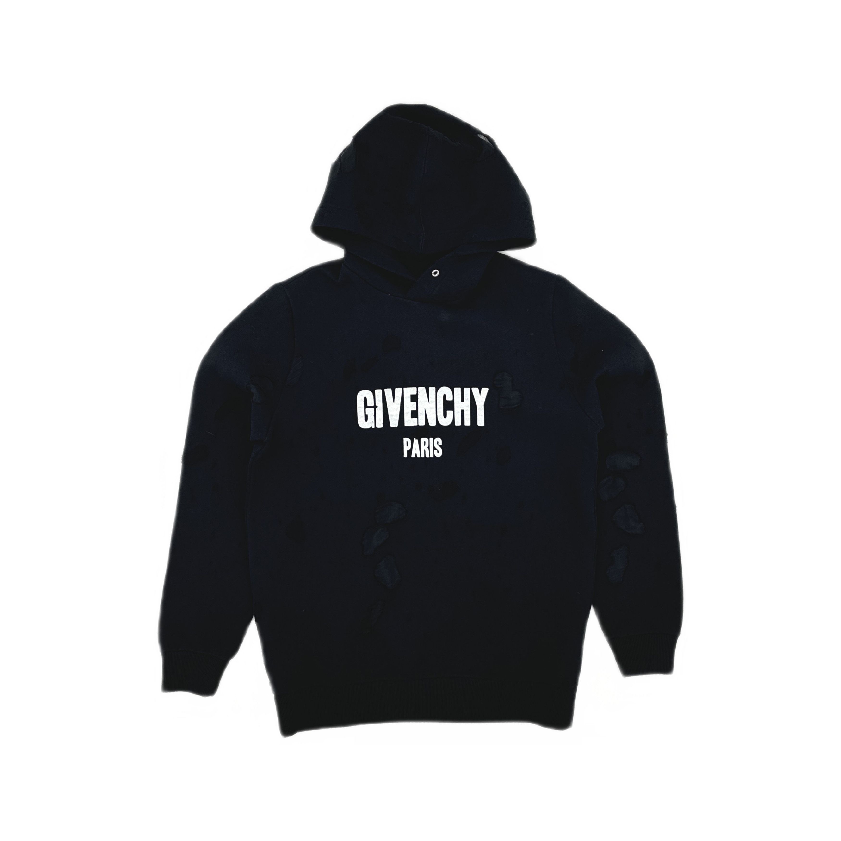 Givenchy Givenchy Distressed Logo Hoodie S Size US S / EU 44-46 / 1 - 1 Thumbnail