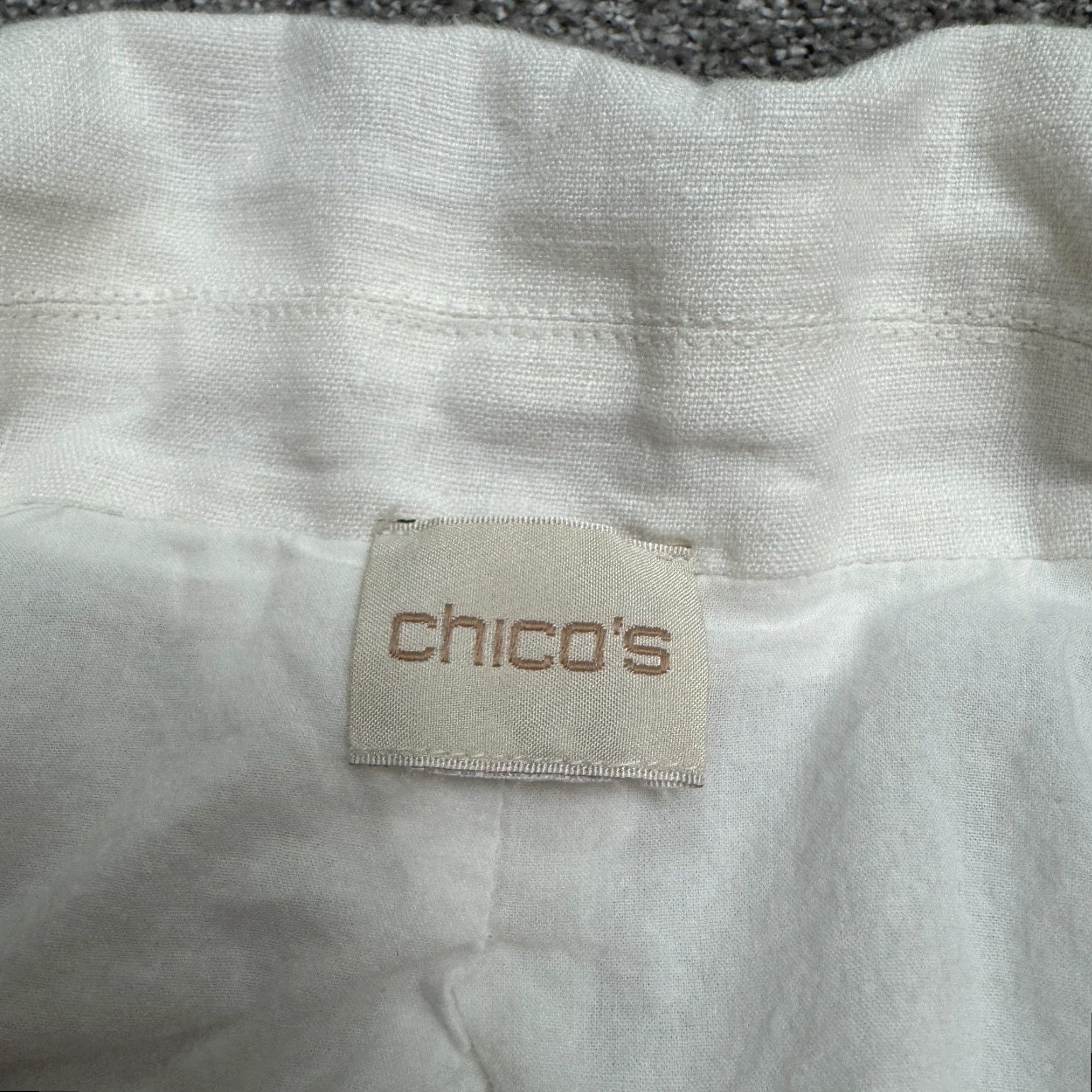 Vintage Chico's Blazer Shirt White Linen Beaded Embroidered Sequin Jacket Women 16 Size XXL / US 16-18 / IT 52-54 - 7 Thumbnail