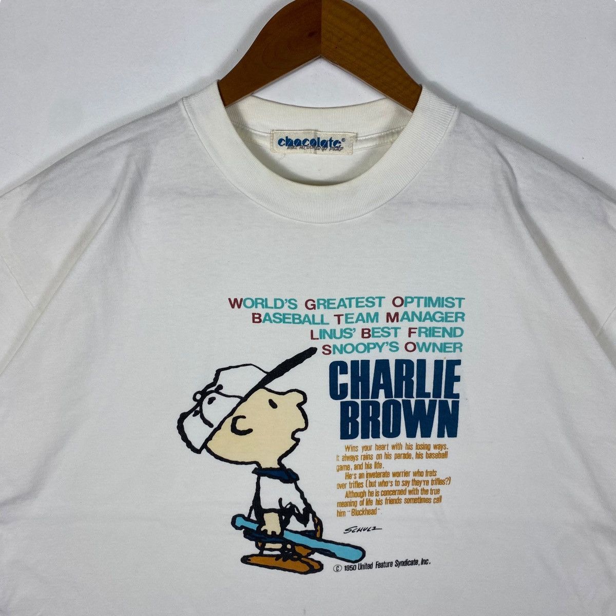 Peanuts × Vintage Vintage 50's CHARLIE BROWN Schulz Cartoon Graphic Tee Shirt Size US L / EU 52-54 / 3 - 2 Thumbnail