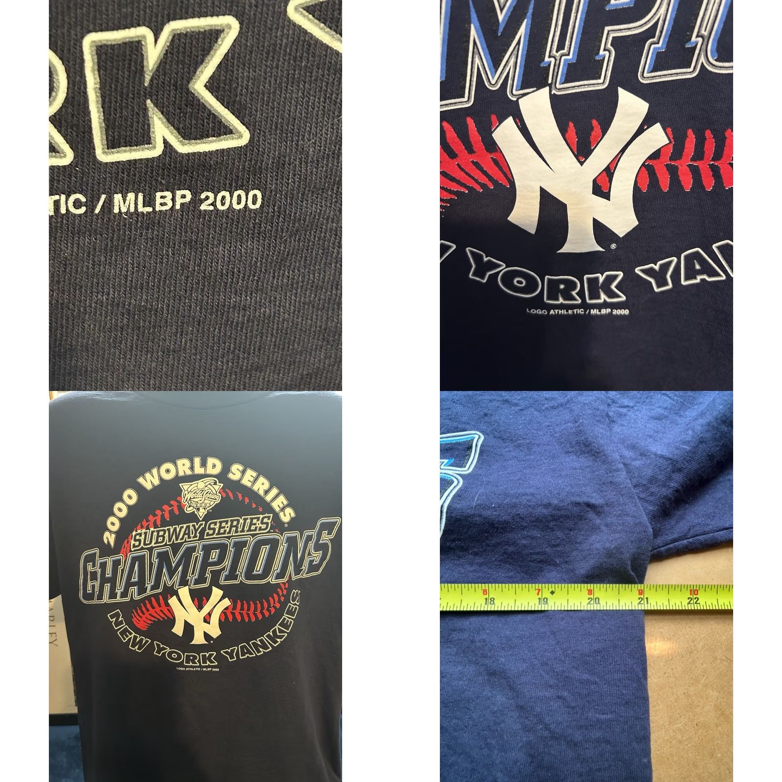Logo Athletic VTG New York Yankees 2000 World Series Championship Shirt Men Large Navy Blue Size US L / EU 52-54 / 3 - 8 Thumbnail