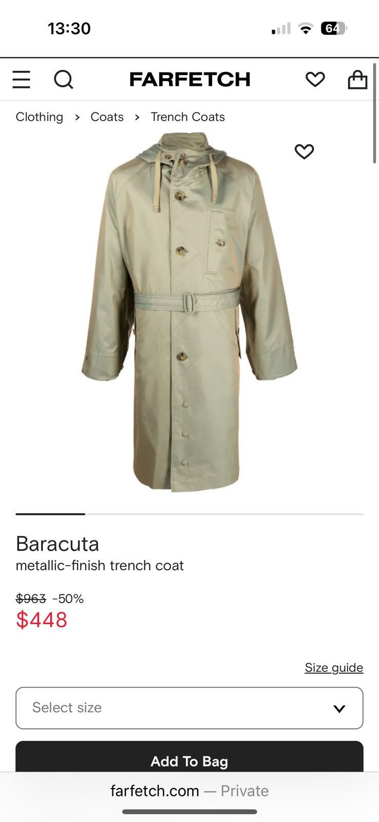 Baracuta Baracuta Metallic/green finish trench coat Size US L / EU 52-54 / 3 - 3 Thumbnail