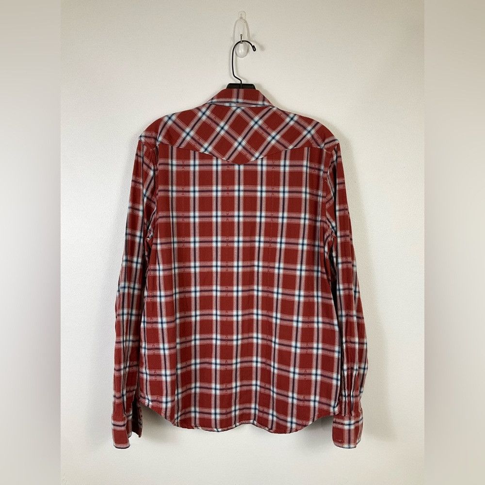 Lucky Brand × Western Rise LUCKY BRAND Red Plaid Long Sleeve Western Rodeo Shirt Size US M / EU 48-50 / 2 - 3 Thumbnail