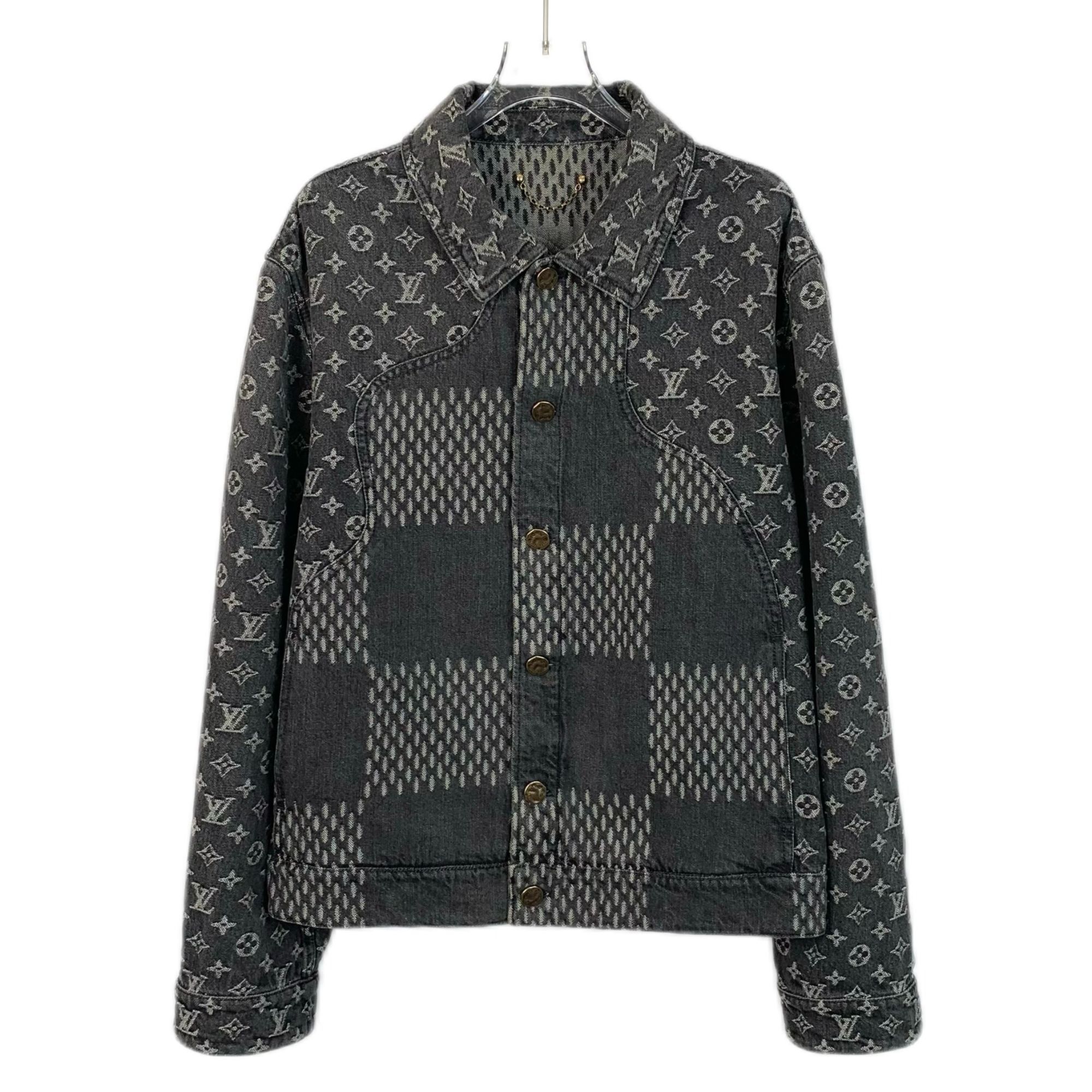 Louis Vuitton Louis Vuitton Monogram Denim Jacket Black & Grey Cotton Butt Size US M / EU 48-50 / 2 - 1 Thumbnail