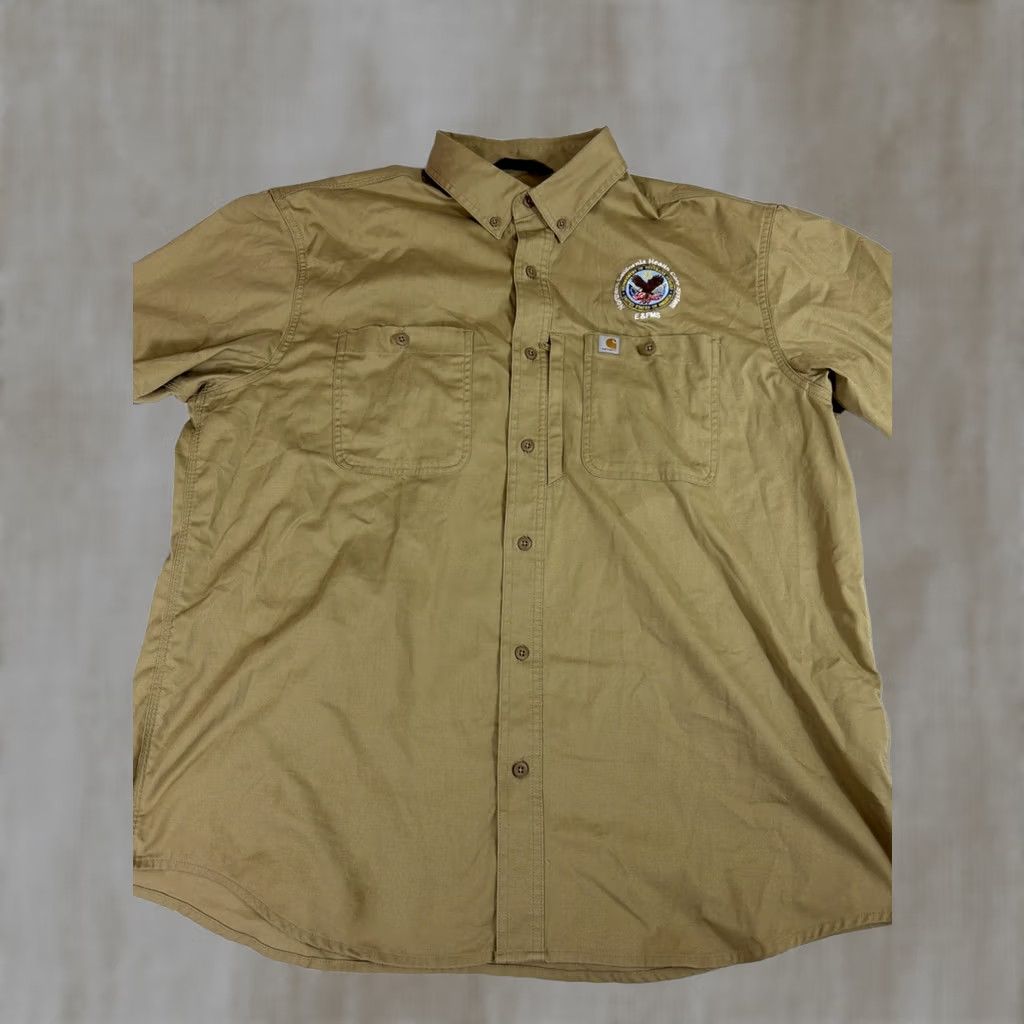 Carhartt Carhartt Shirt Mens XXL Beige Button-Up Embroidered 106688 Size US XXL / EU 58 / 5 - 1 Thumbnail