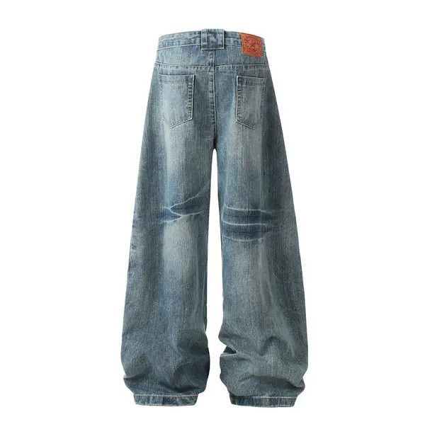 VIBE Men's tie-dye patchwork casual washed distressed jeans Size US 34 / EU 50 - 3 Thumbnail