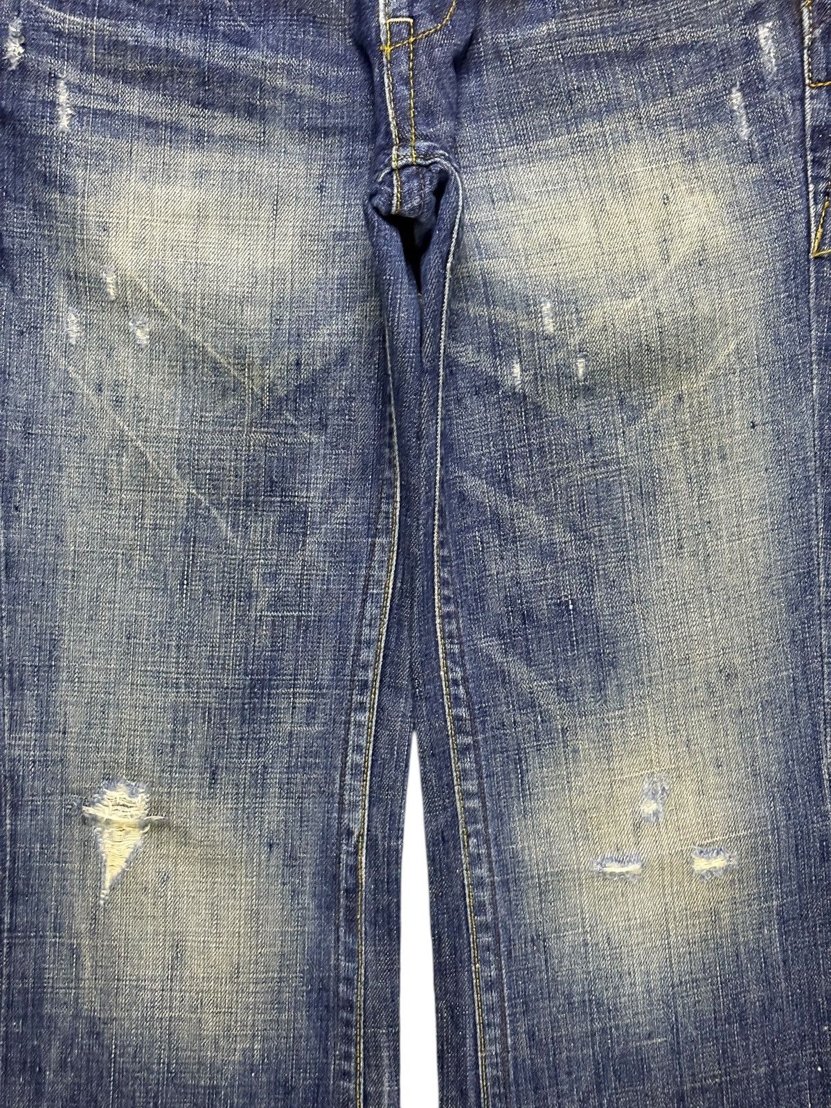 Seditionaries Vintage Japanese Brand Faded Mud Wash Studded Flare Jeans Size 28" / US 6 / IT 42 - 5 Thumbnail