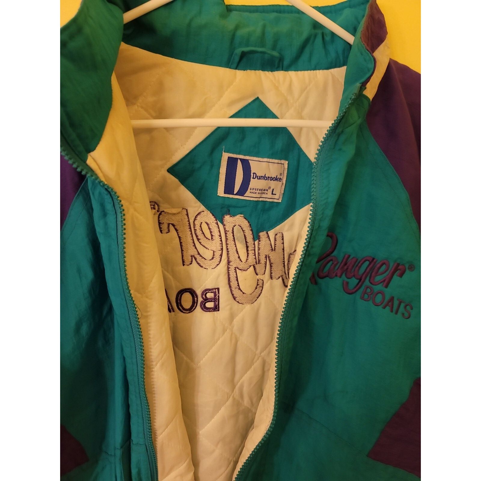 Vintage Vtg RANGER BOATS jacket turquoise purple Sz L Dunbrooke Size US L / EU 52-54 / 3 - 10 Thumbnail