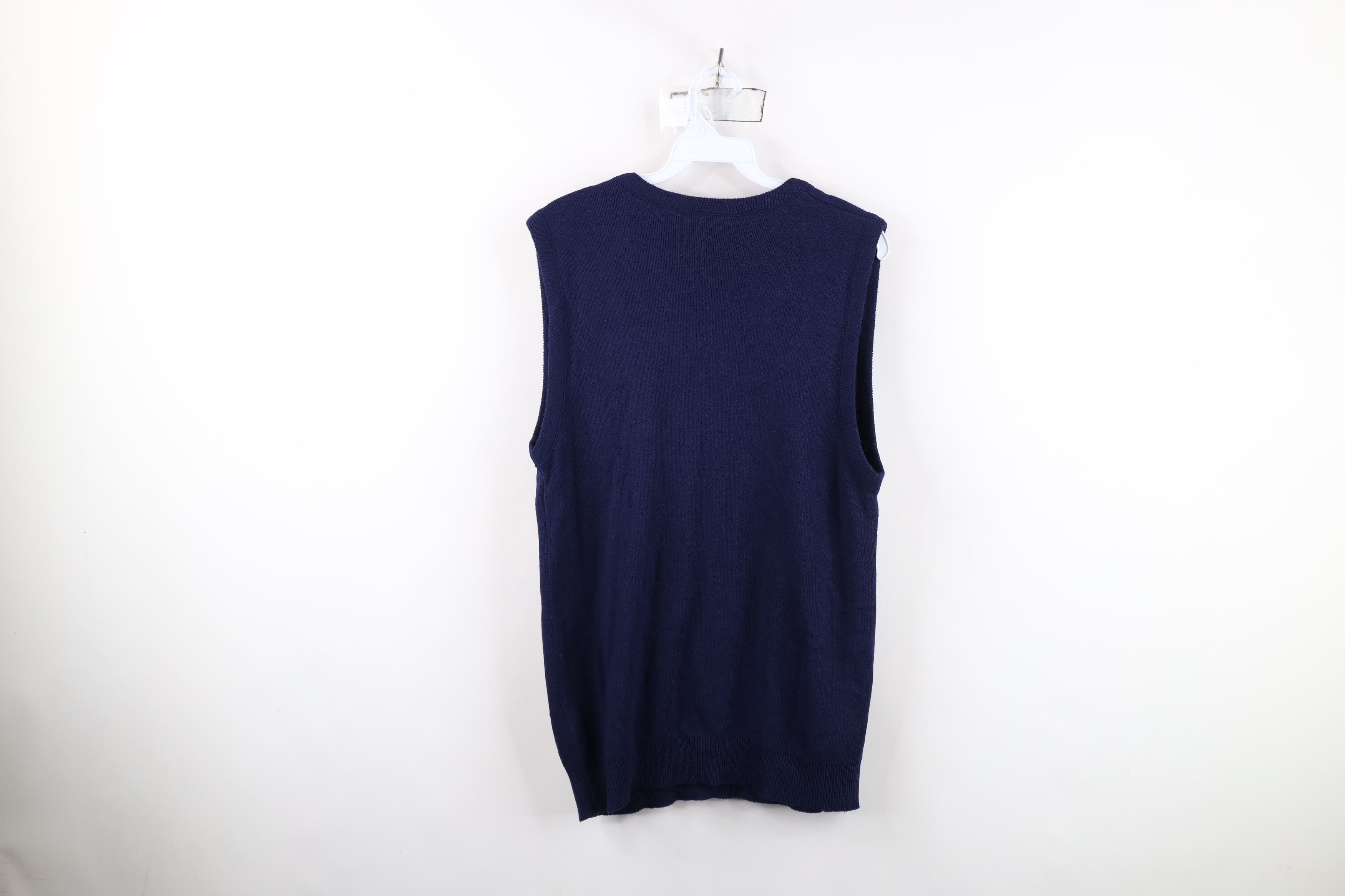 Vintage Vintage 70s Streetwear Blank Knit Sweater Vest Blue USA Size US L / EU 52-54 / 3 - 6 Thumbnail