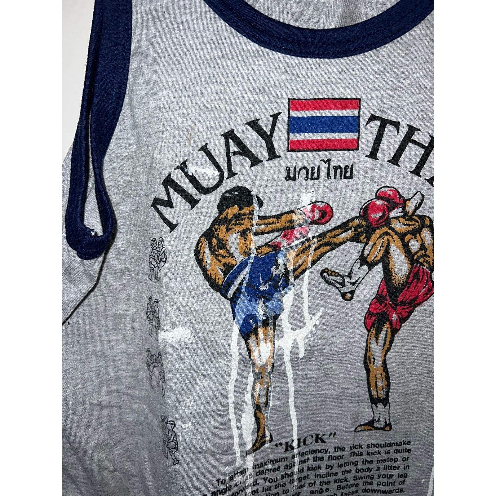 Vintage Vintage Kick Boxing Shirt Tank Thailand Muay Thai Fighting M Size US M / EU 48-50 / 2 - 2 Thumbnail