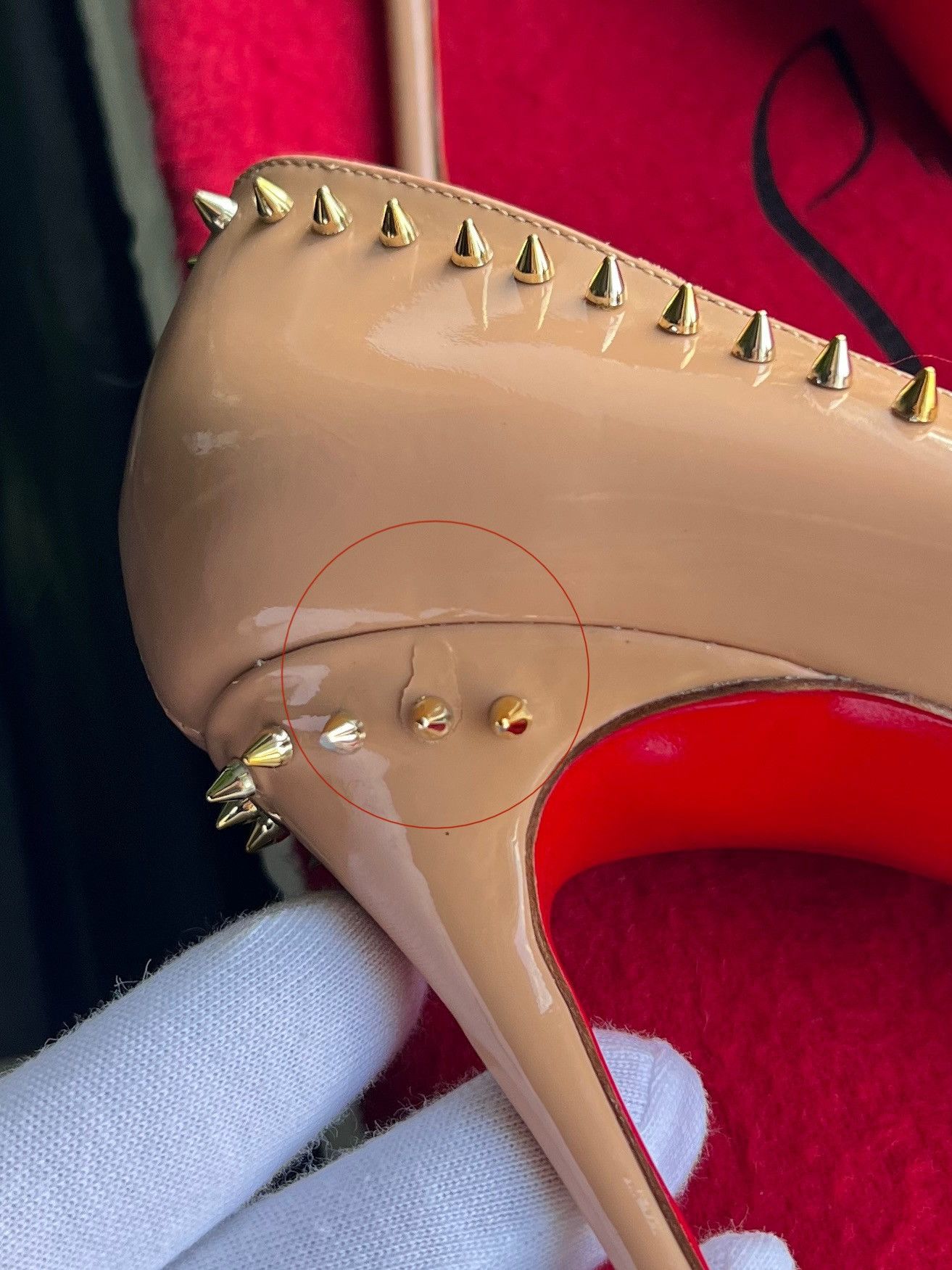 Christian Louboutin Christian Louboutin Nude Patent Spiked Heels Size 37 Size US 7 / IT 37 - 15 Thumbnail