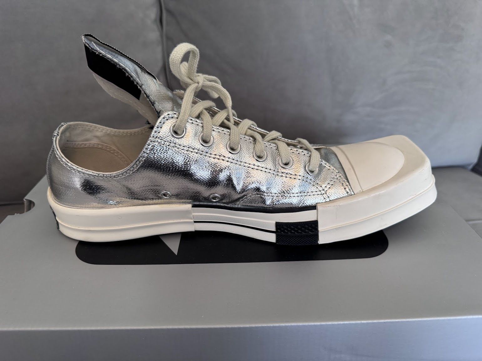 Converse × Rick Owens Drkshdw Rick Owens x Converse TURBODRK Silver Size US 10.5 / EU 43-44 - 5 Thumbnail