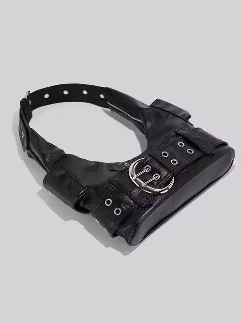 Designer Streetwear Punk Black Shoulder Crossbody Bag Y2k Size ONE SIZE - 3 Thumbnail