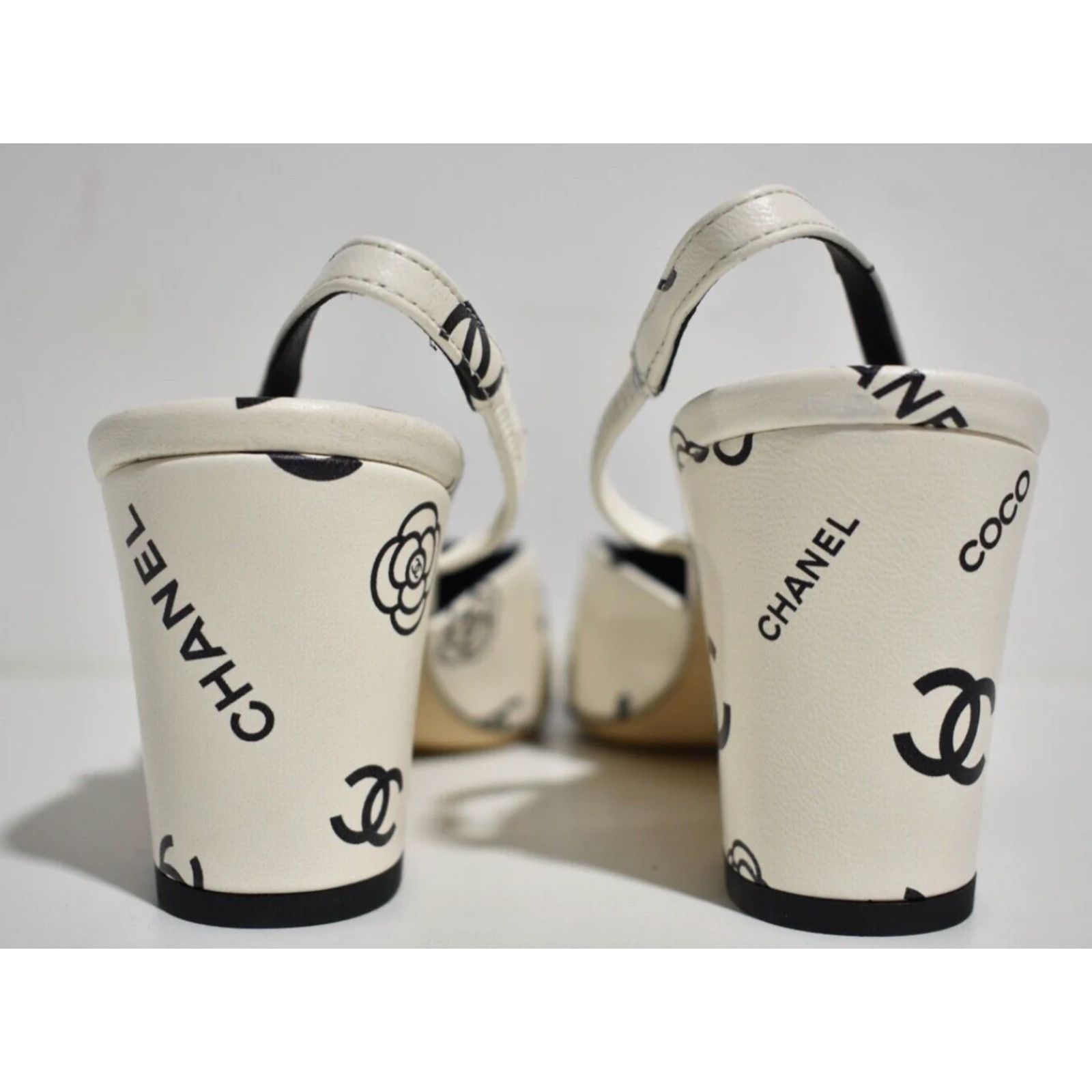 Chanel 23P Mademoisele Coco Sling CC Slingback Sandal Heel 38.5 Size US 8.5 / IT 38.5 - 11 Thumbnail