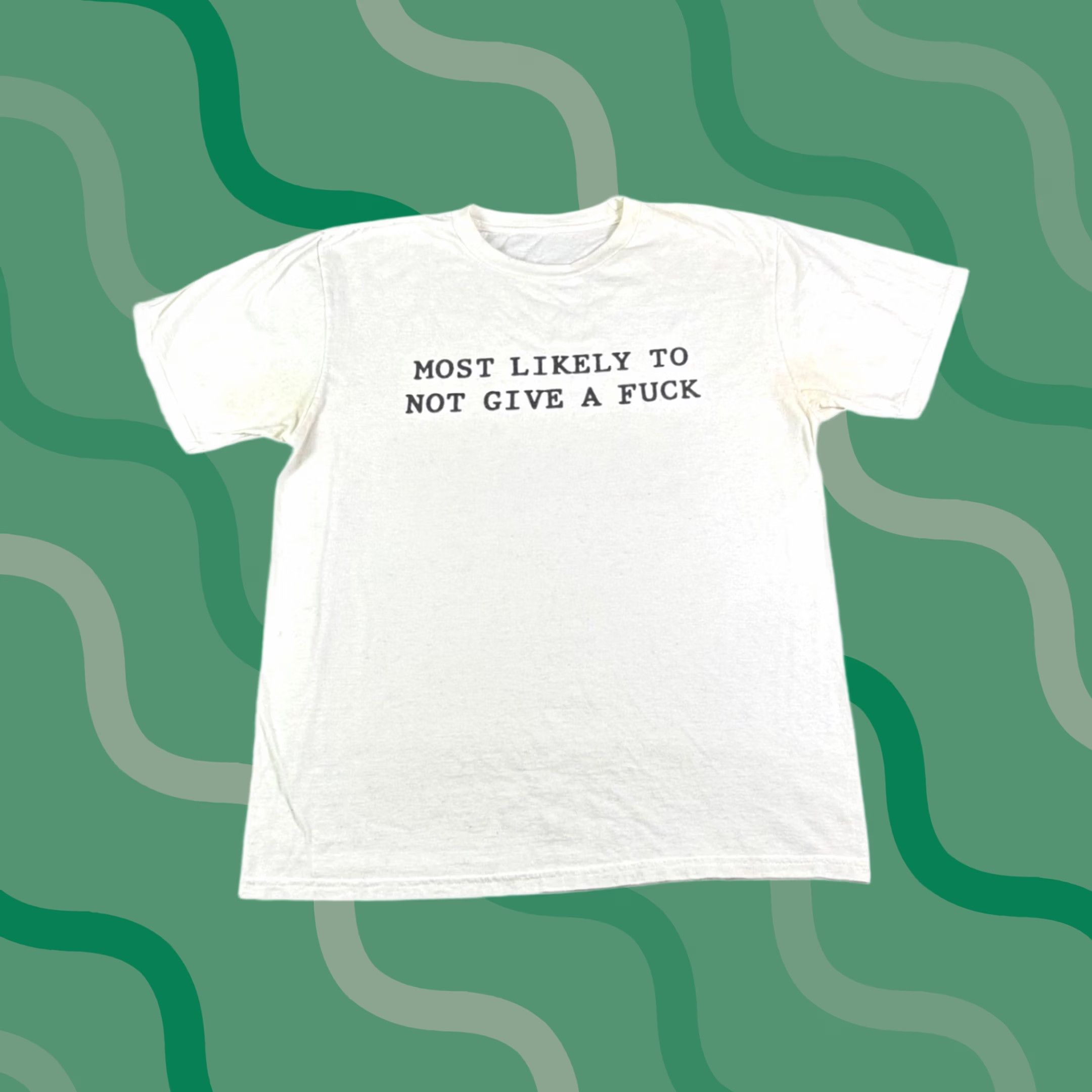 LIKELY VINTAGE Graphic T-Shirt Most Likely To Not Give A Anti Box Logo White Mens L Size US L / EU 52-54 / 3 - 1 Thumbnail