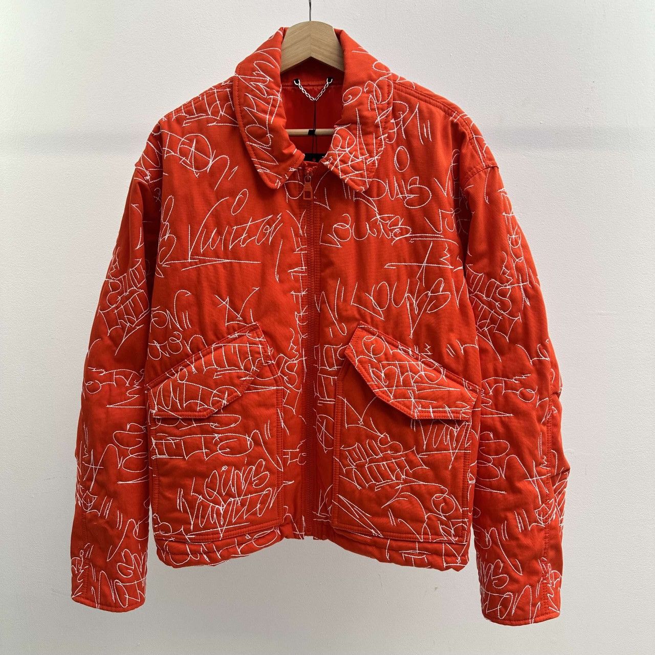 image of Louis Vuitton Graffiti Jacket in Orange, Men's (Size Medium)
