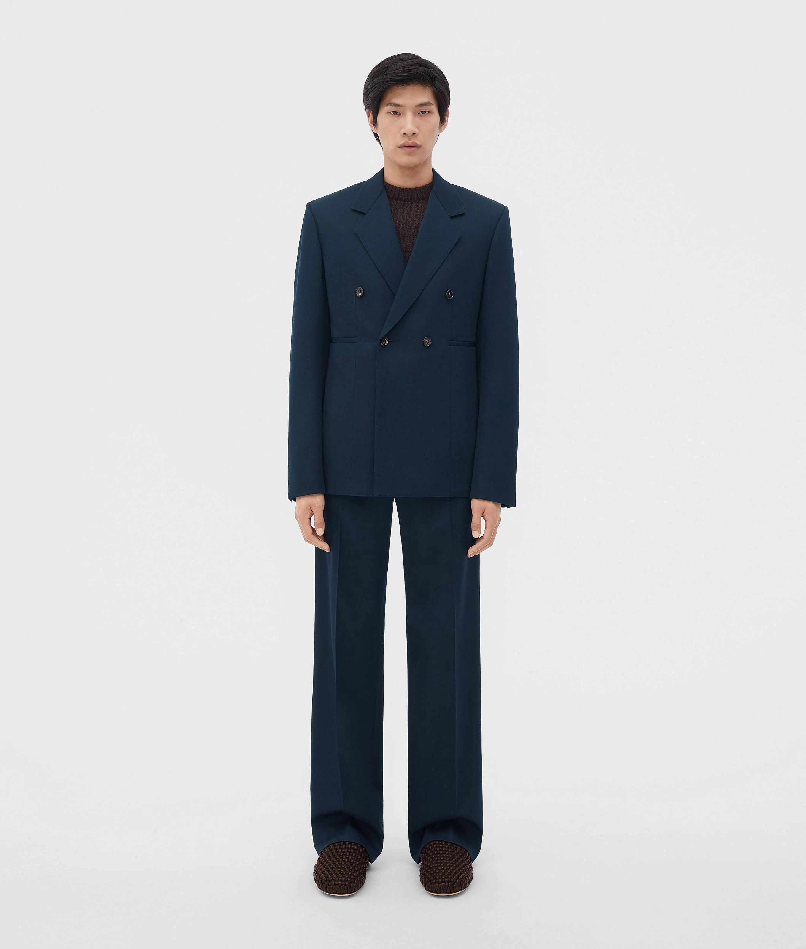 Bottega Veneta o1w1db10724 Grain De Poudre Jacket in Blue Size US L / EU 52-54 / 3 - 1 Thumbnail
