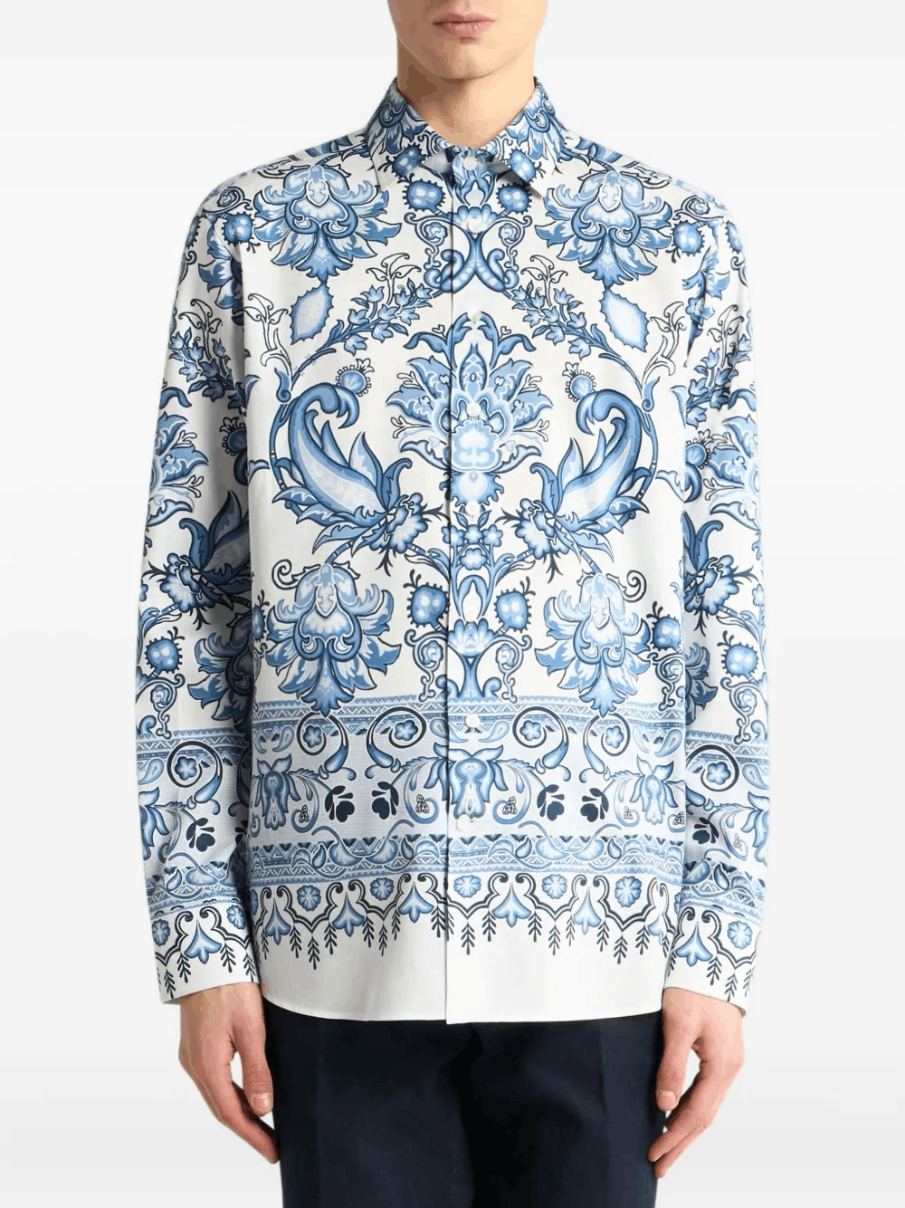 Other Print Long-Sleeve Cotton Shirt – Classic & Versatile Style Size US M / EU 48-50 / 2 - 1 Thumbnail