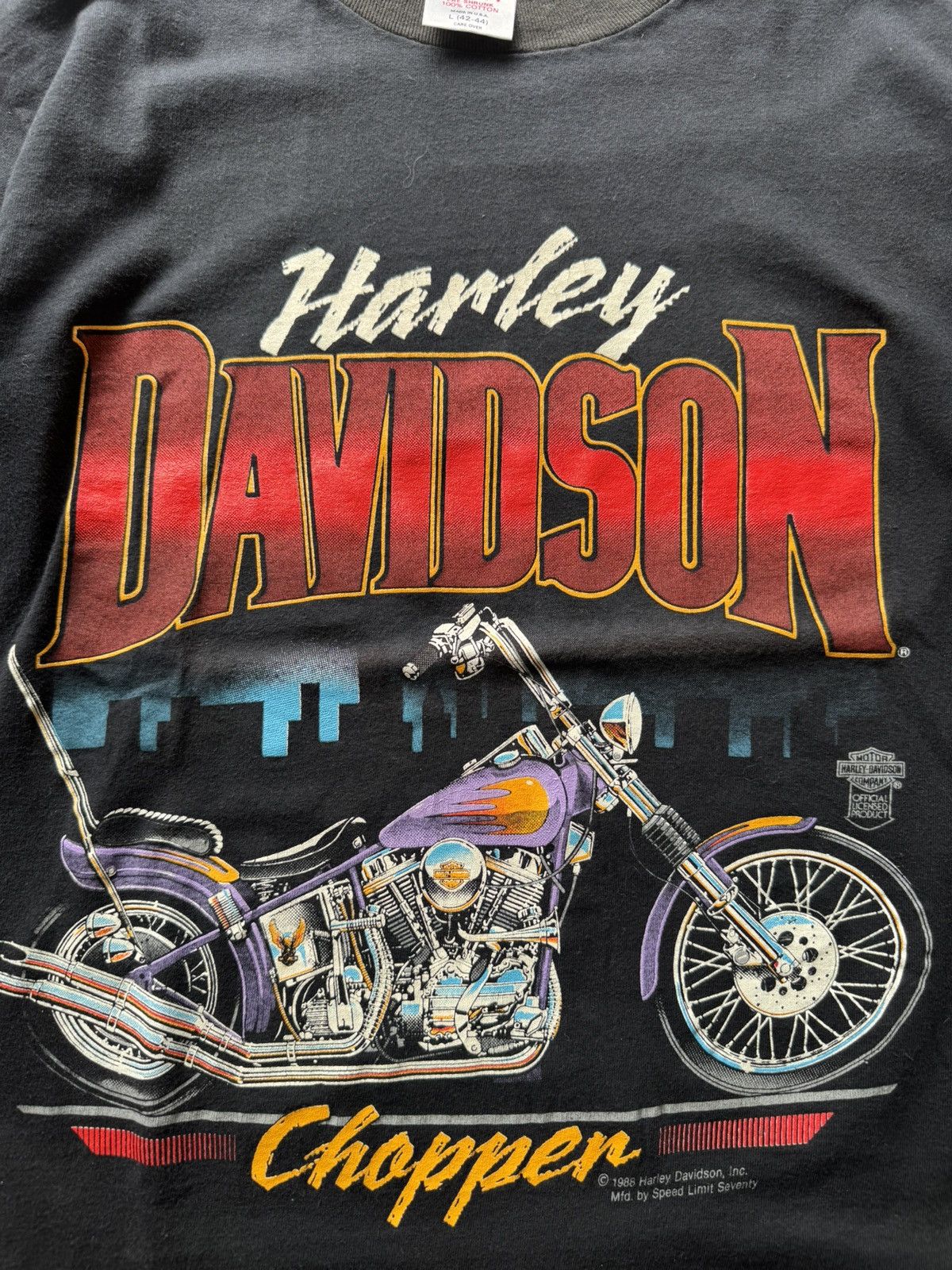 Harley Davidson × Vintage Vintage 1988 Harley Davidson Graphic Tee Custom True Vintage Size US L / EU 52-54 / 3 - 4 Thumbnail