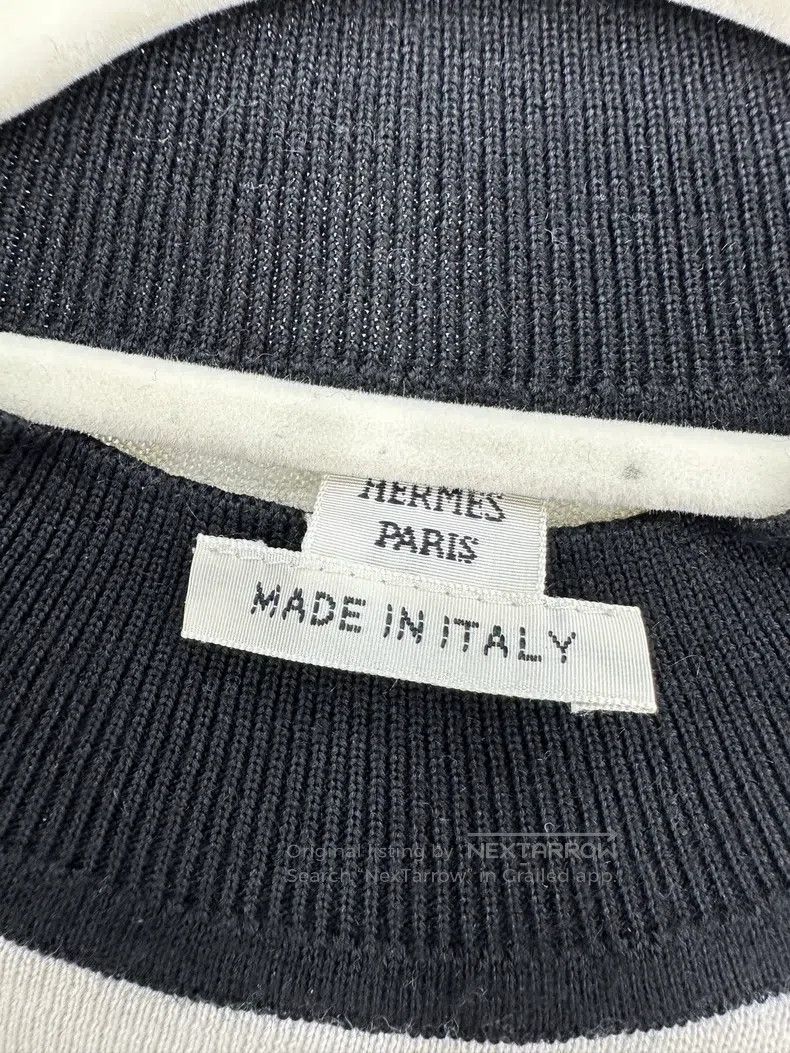 Hermes Hermes Black and white striped sweater with full print Size XS / US 0-2 / IT 36-38 - 3 Thumbnail