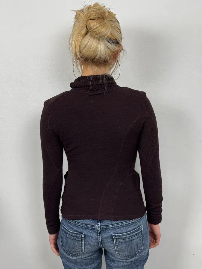 Jean Paul Gaultier 2000s Jean Paul Gaultier Asymetrical Burgundy Turtleneck Size S / US 4 / IT 40 - 2 Thumbnail