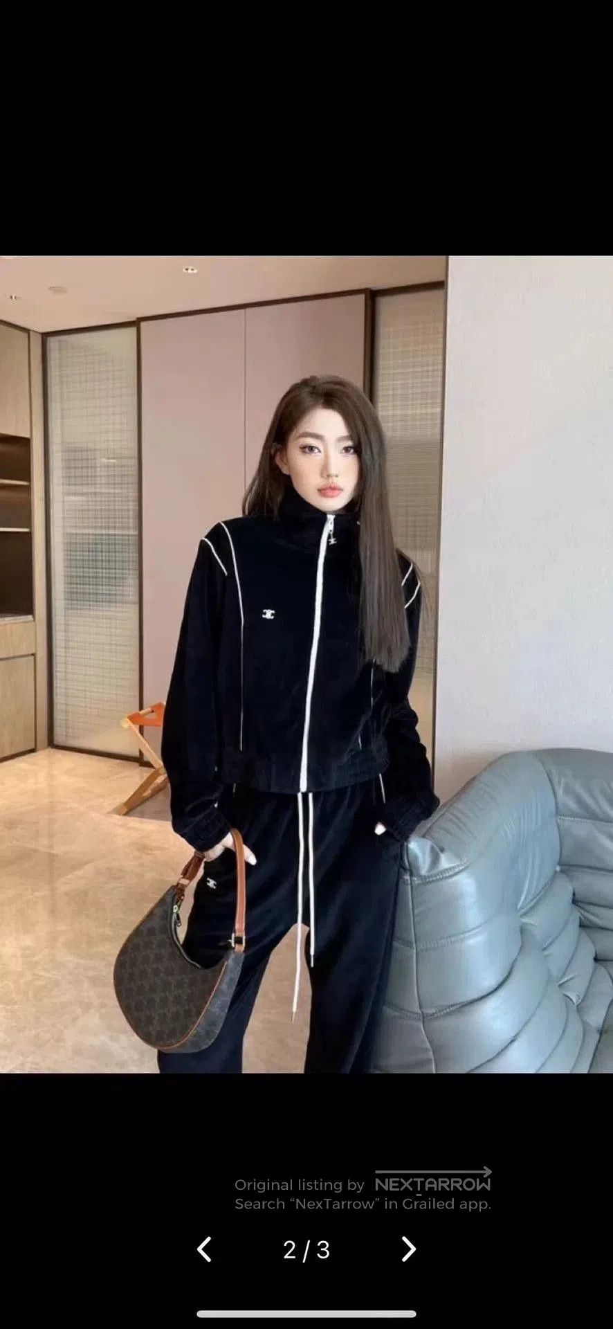 Celine celine black velvet zip-up jacket. Size S / US 4 / IT 40 - 6 Thumbnail
