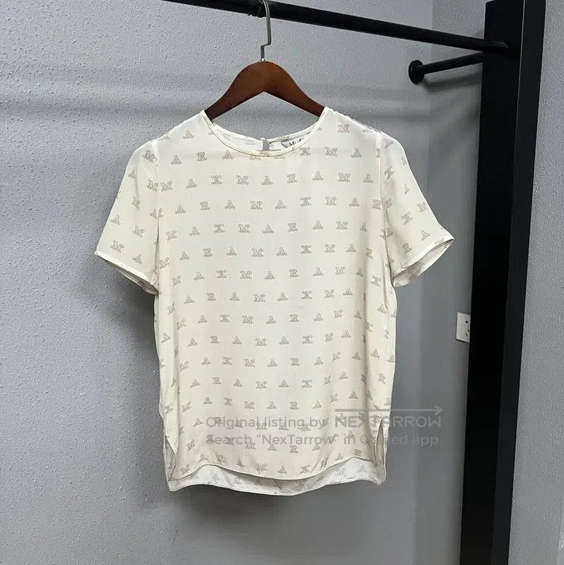 Max Mara MaxMara Cream Cotton Blend T-Shirt . Size M / US 6-8 / IT 42-44 - 1 Thumbnail