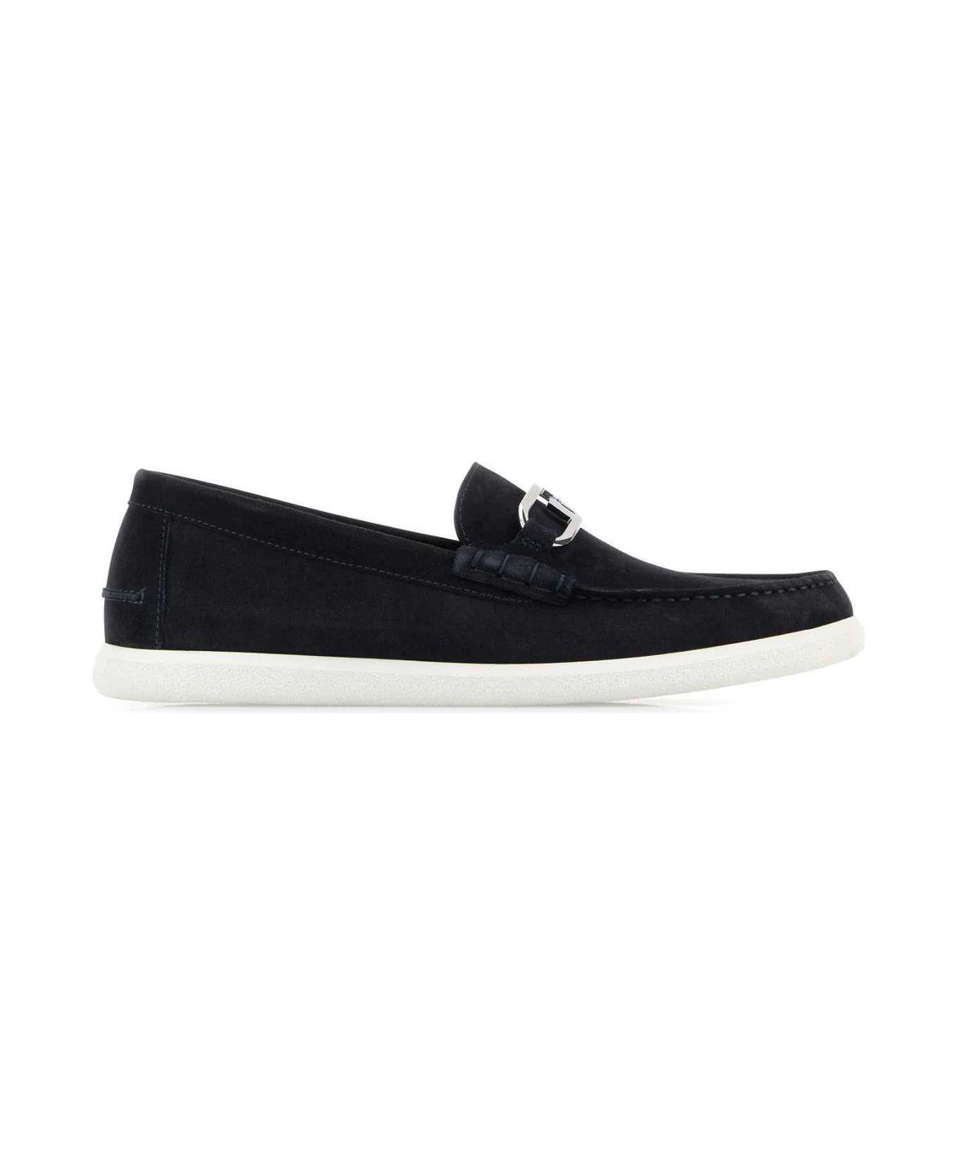 Fendi os11x0126 Suede O Lock Light Loafers in Midnight Blue Size US 12 / EU 45 - 1 Thumbnail