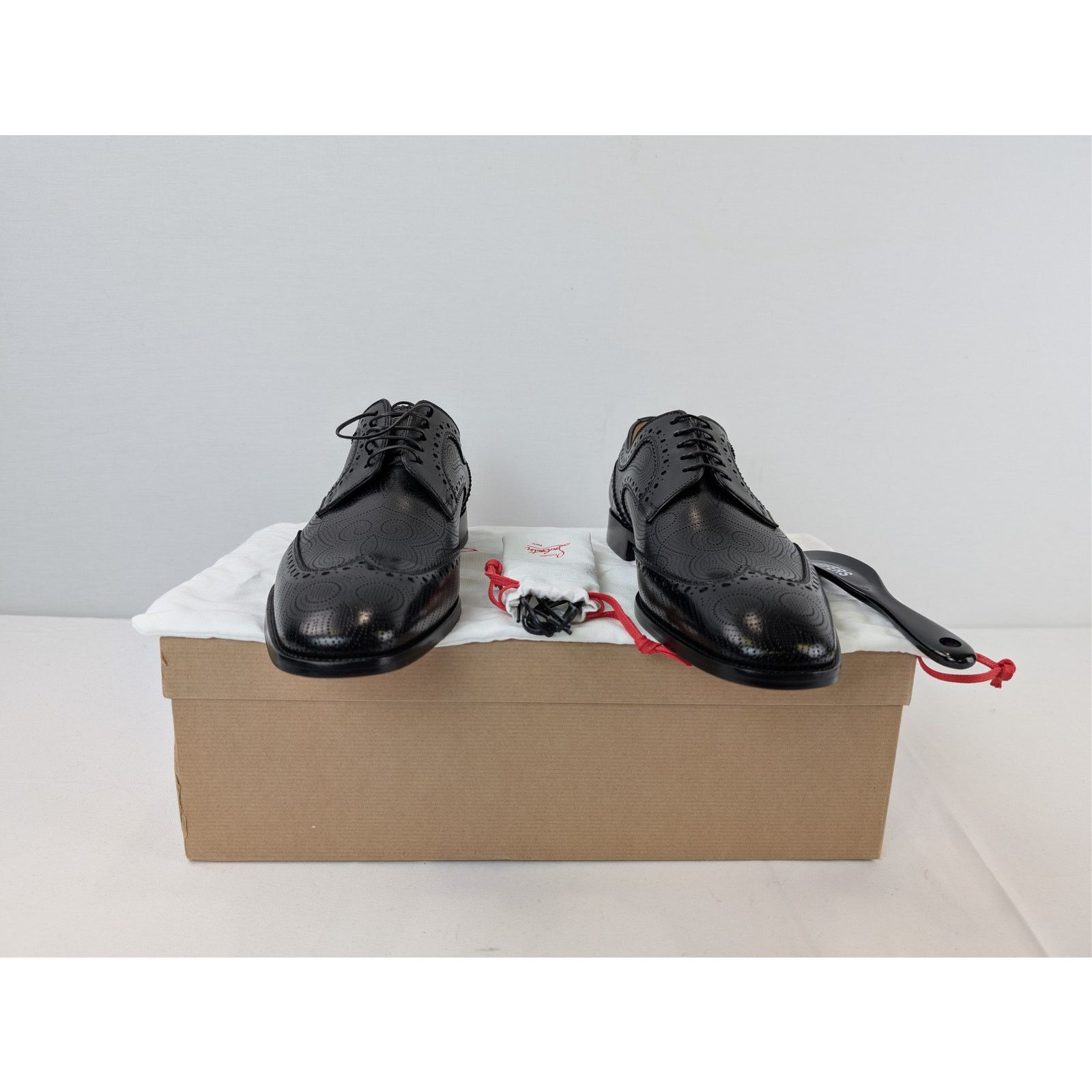 Christian Louboutin o1rshd1 Grave black calf leather derby shoe Boots in Black Size US 8 / EU 41 - 18 Thumbnail