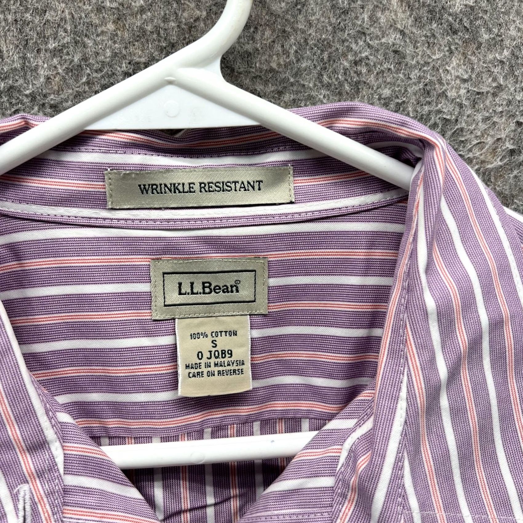 Vintage L.L. Bean Shirt Womens Small Purple Stripe Wrinkle Resistant 3/4 Sleeve Top Size S / US 4 / IT 40 - 6 Thumbnail