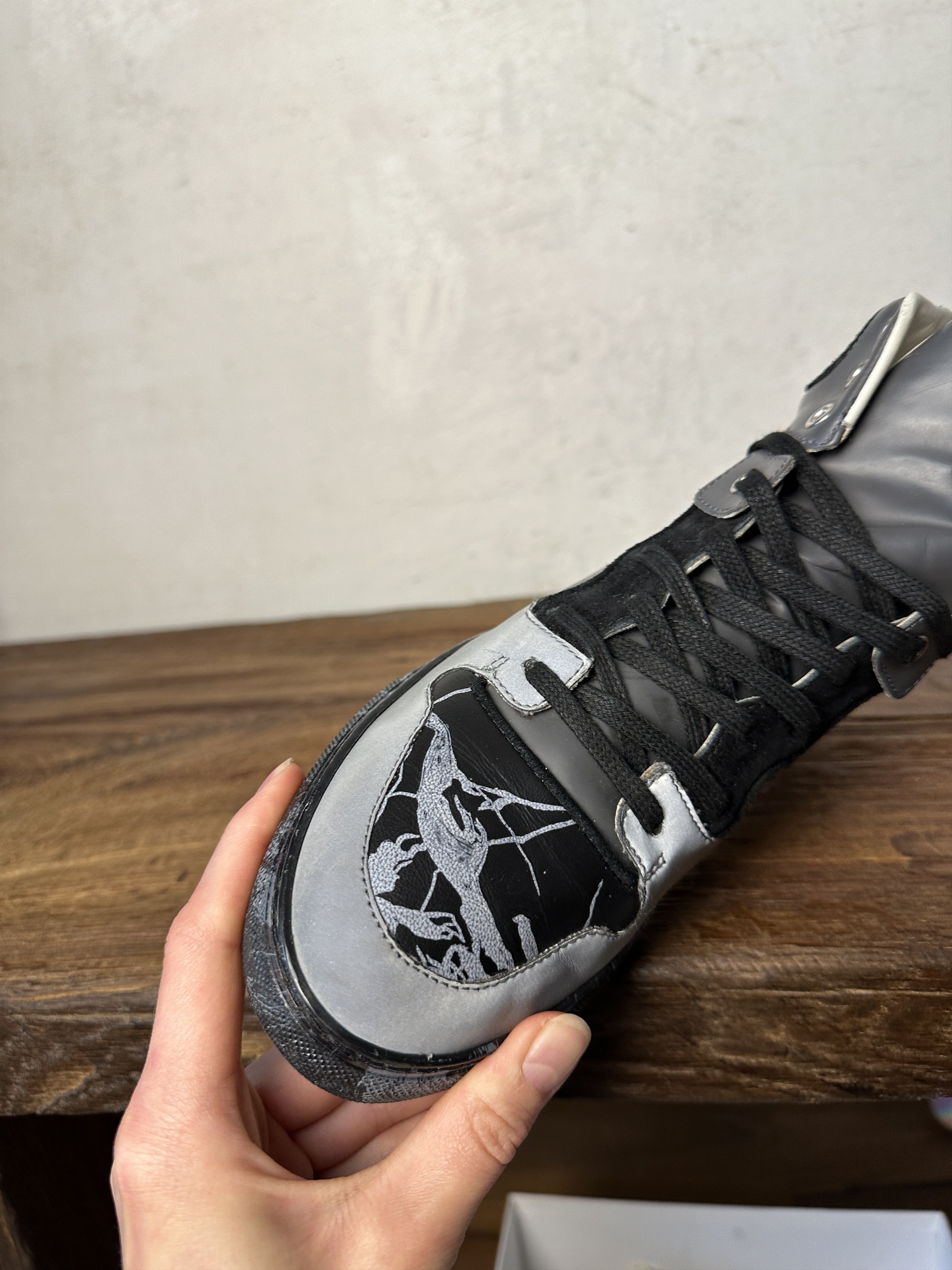 Balenciaga Balenciaga High Top Marble Print Black White Sneakers Size US 7 / EU 40 - 14 Thumbnail