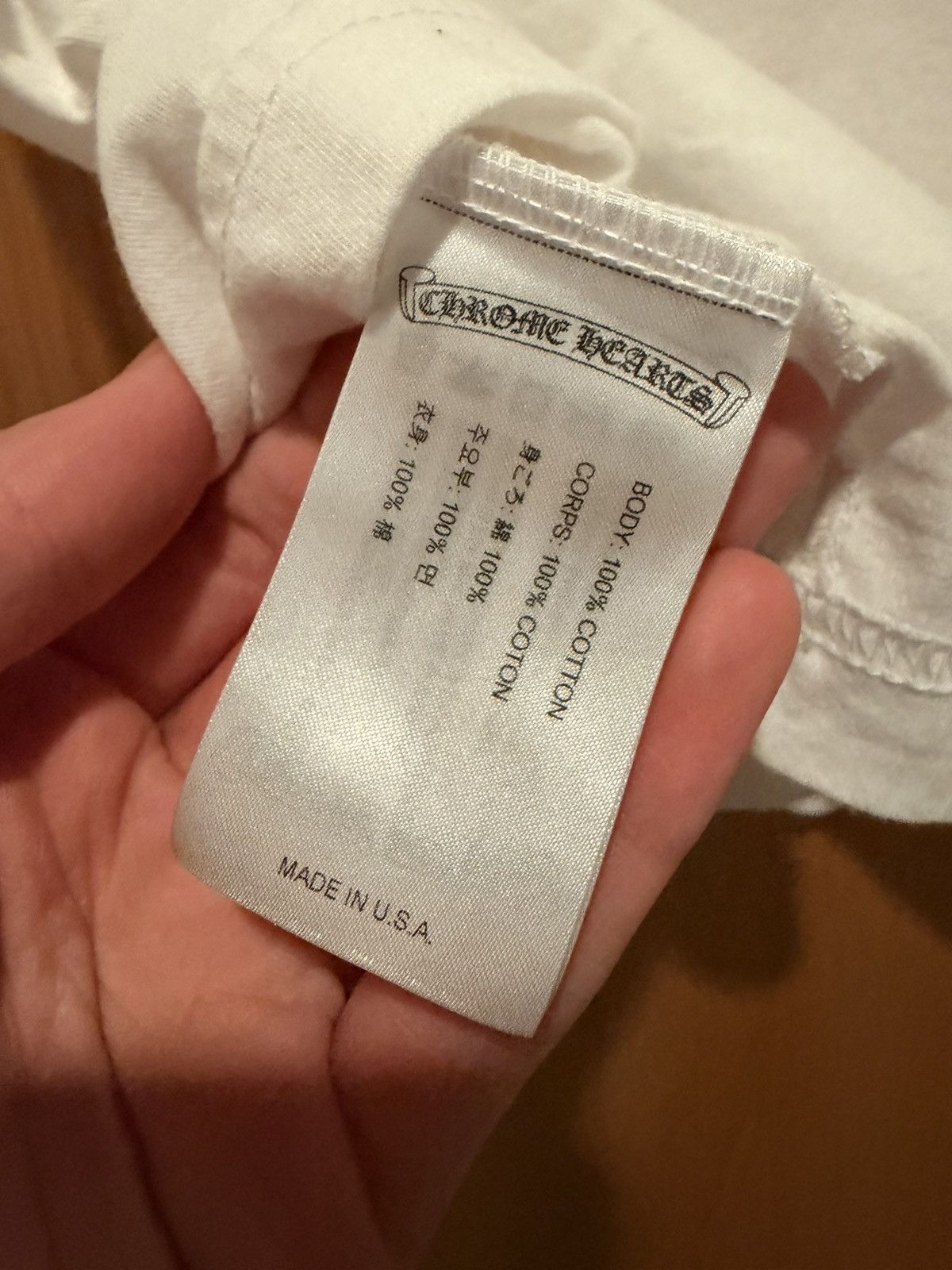 Chrome Hearts Chrome Hearts Classic Neck Logo Print Tee White Size Large Size US L / EU 52-54 / 3 - 8 Thumbnail