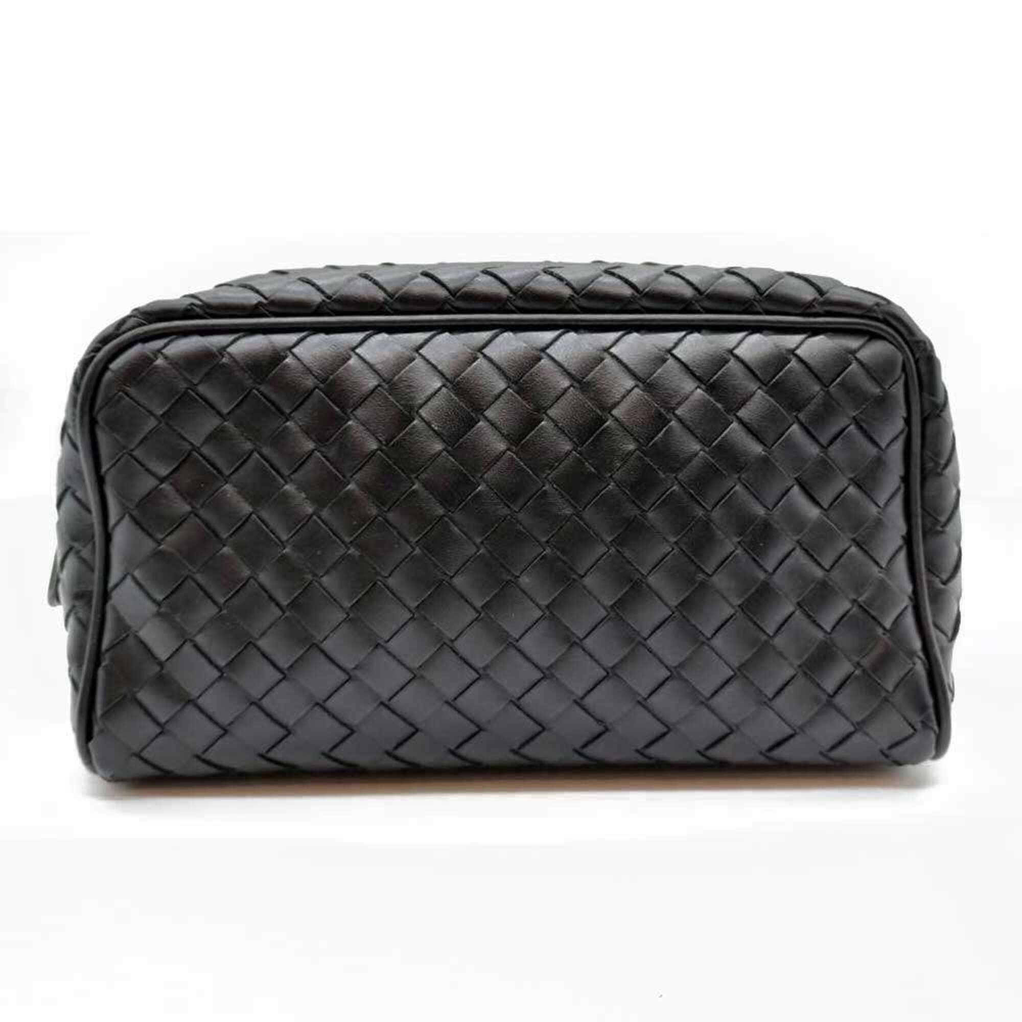 Bottega Veneta Bottega Veneta Intrecciato Pouch Clutch Second Bag Sub Black Leather Men's Women's BOTTEGA VENETA Size ONE SIZE - 1 Thumbnail