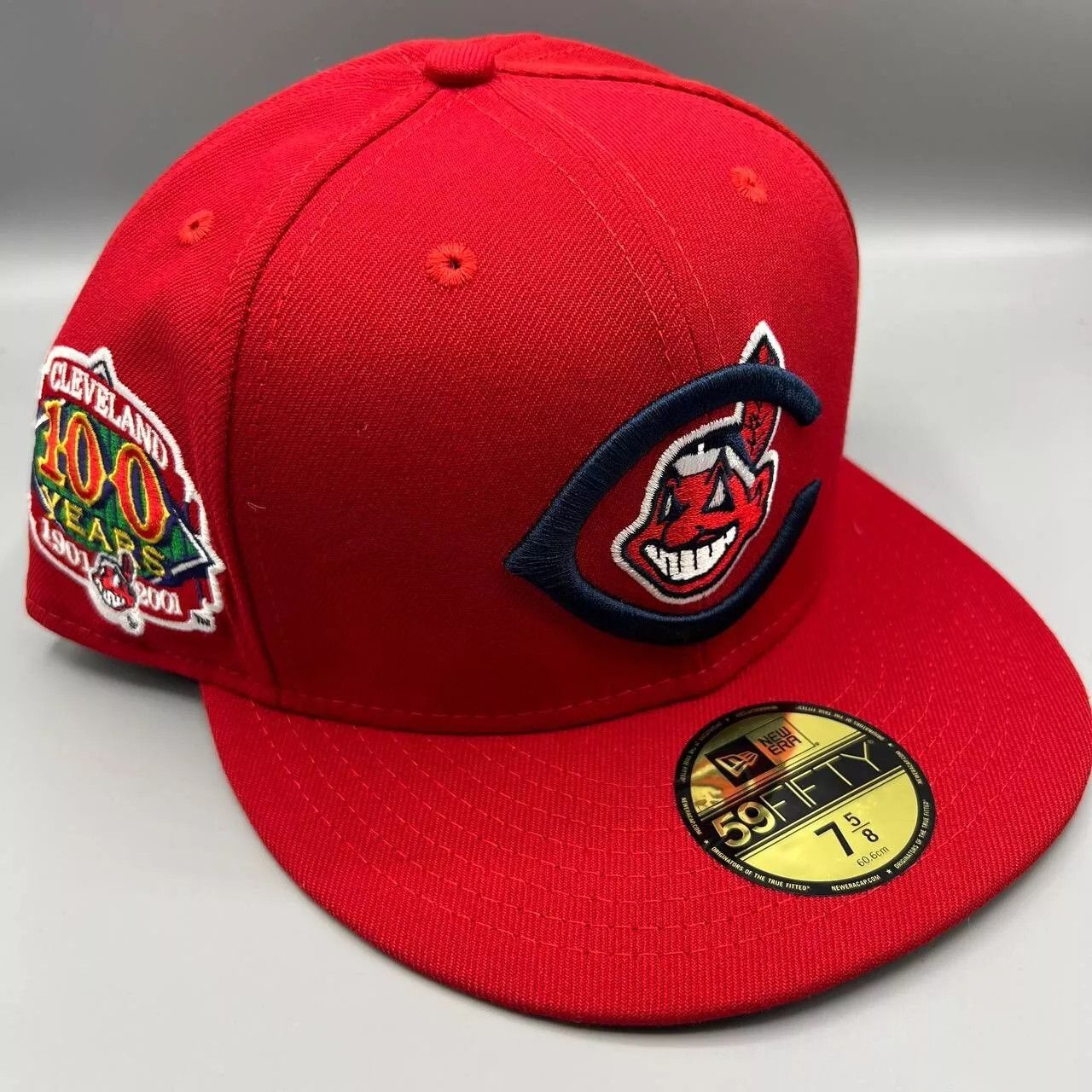New Era Cleveland Indians Guardians Hat Men 7 5/8 Red Fitted New Size ONE SIZE - 1 Thumbnail