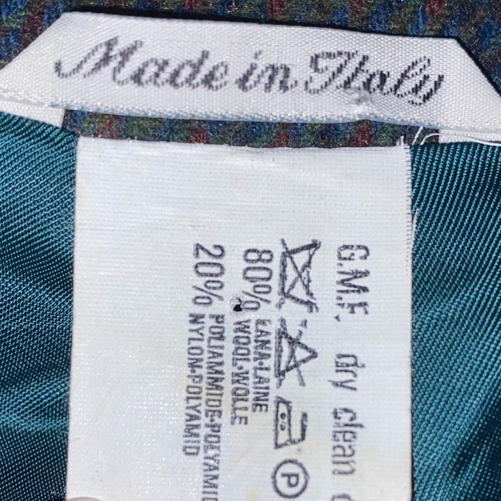 Missoni New MISSONI Italy Green + Brown Houndstooth Wool Blazer US12 Size XL / US 12-14 / IT 48-50 - 6 Thumbnail