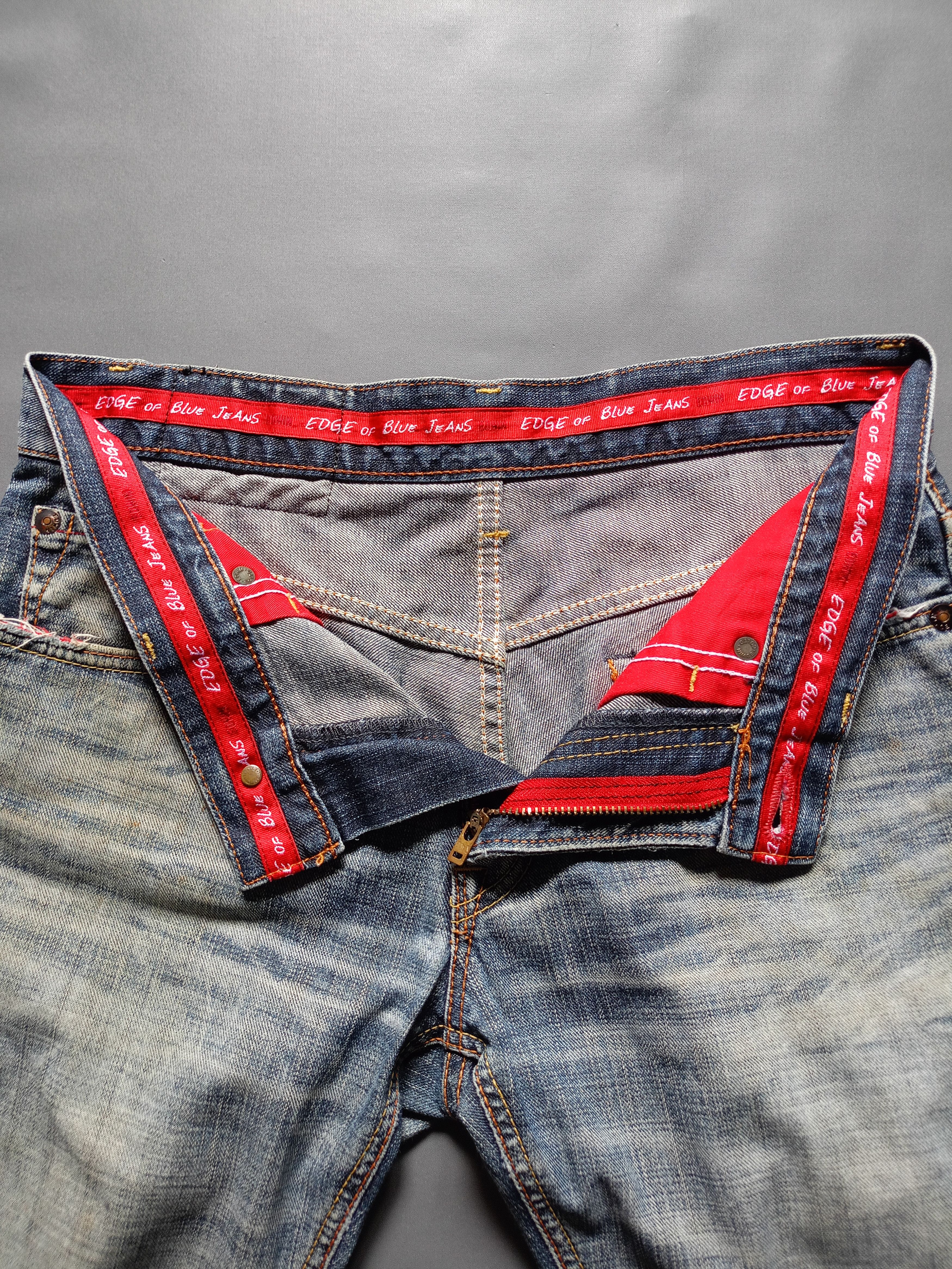 Japanese Brand 2000s Edwin Distressed Flare Denim Pants style ifsixwasnine Size US 32 / EU 48 - 7 Thumbnail