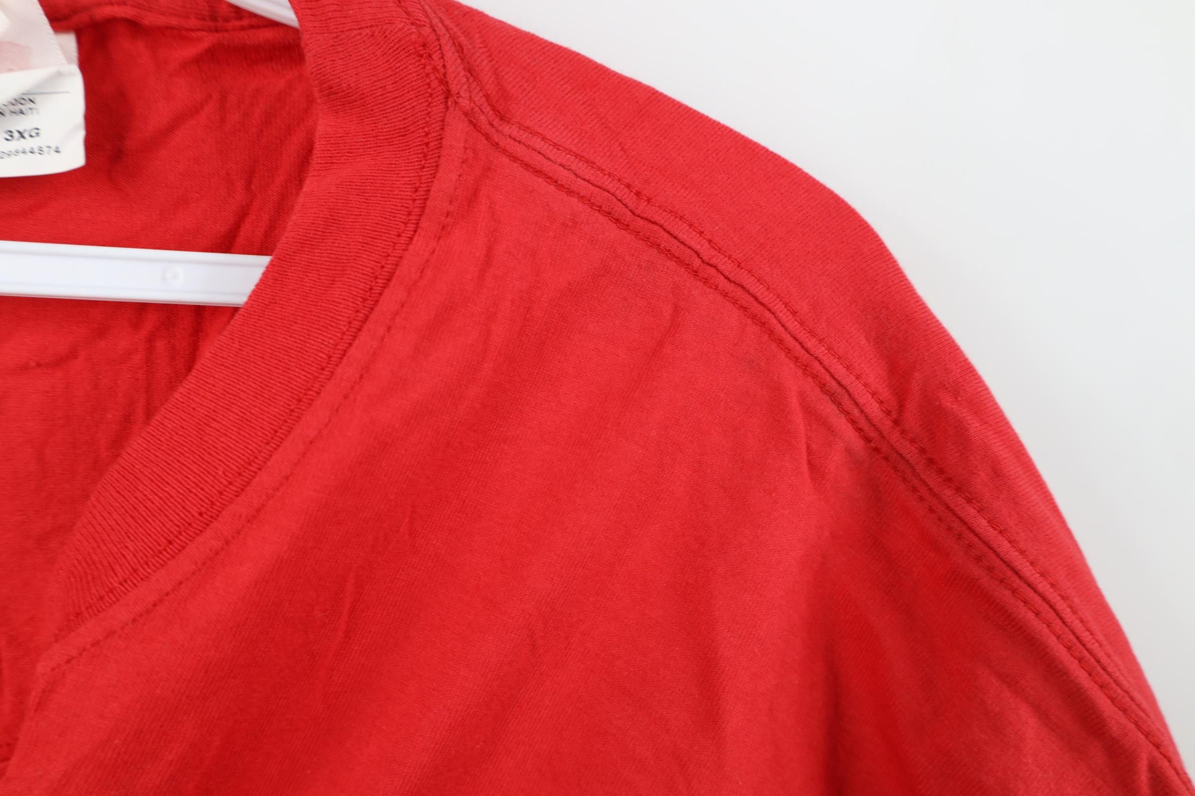 Hanes Deadstock Vintage 90s Y2K Hanes Cotton Pocket T-Shirt Red Size US XXL / EU 58 / 5 - 5 Thumbnail