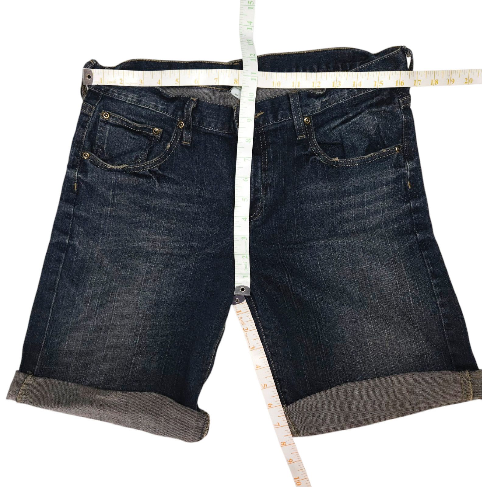 Other EUC Garnet Hill Bermuda Mid-Rise Jean Shorts Sz. 10 Cuff Size 32" / US 10 / IT 46 - 7 Thumbnail