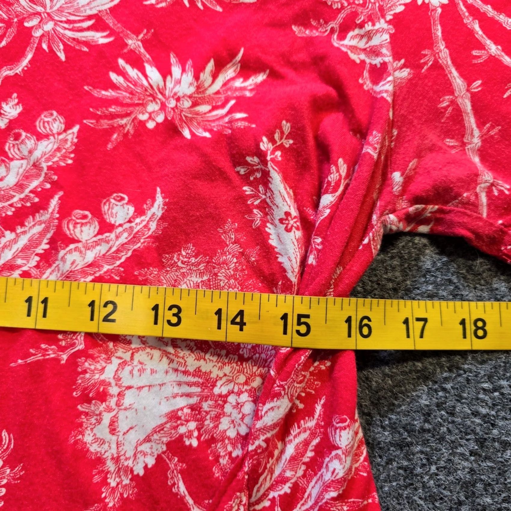 Vintage Maeve Top Womens Medium Pink Red Floral Tie Waist Tee Short Sleeve Anthro Shirt Size M / US 6-8 / IT 42-44 - 5 Thumbnail